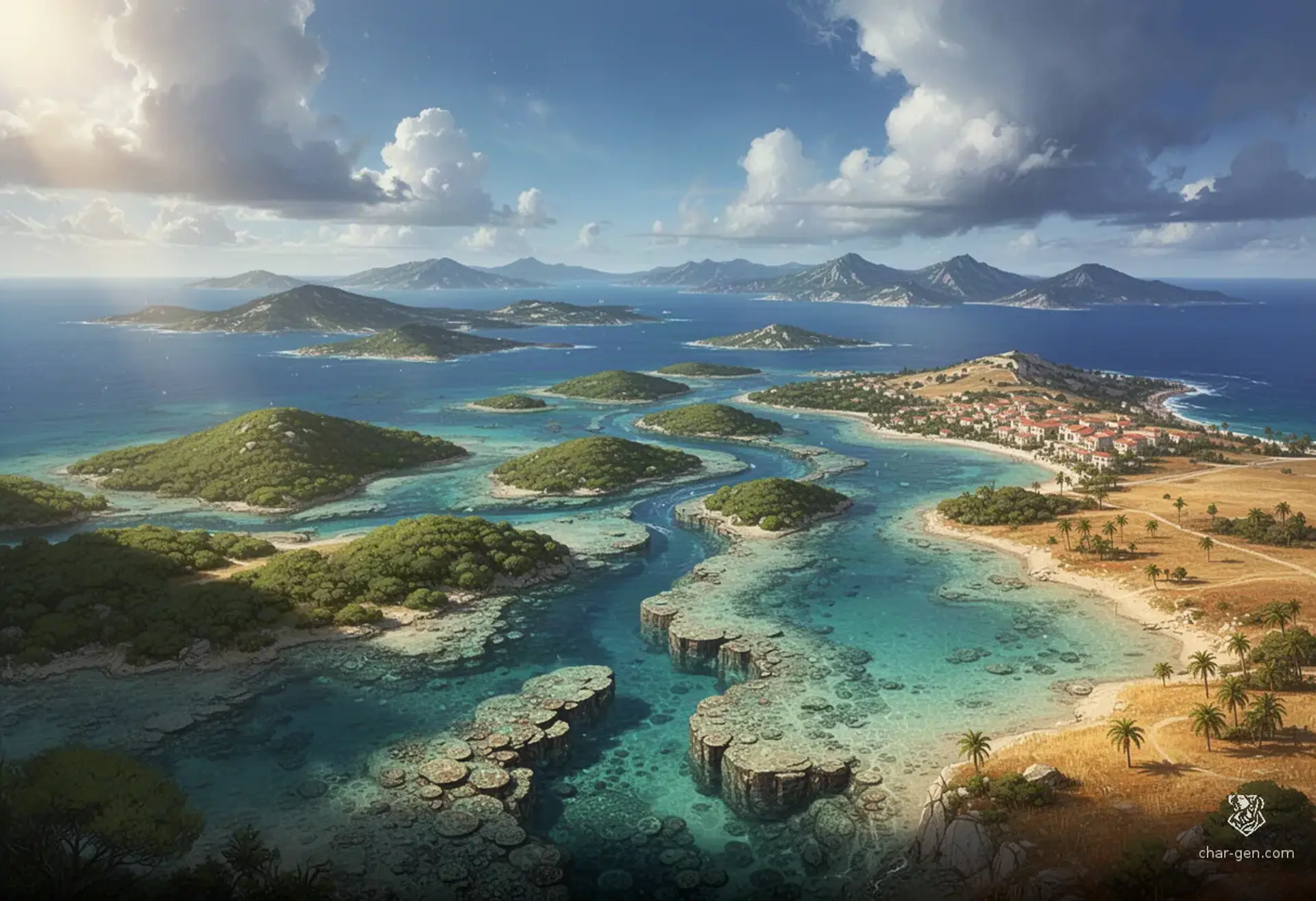 Sunlight Shallows - AI-generated fantasy Region