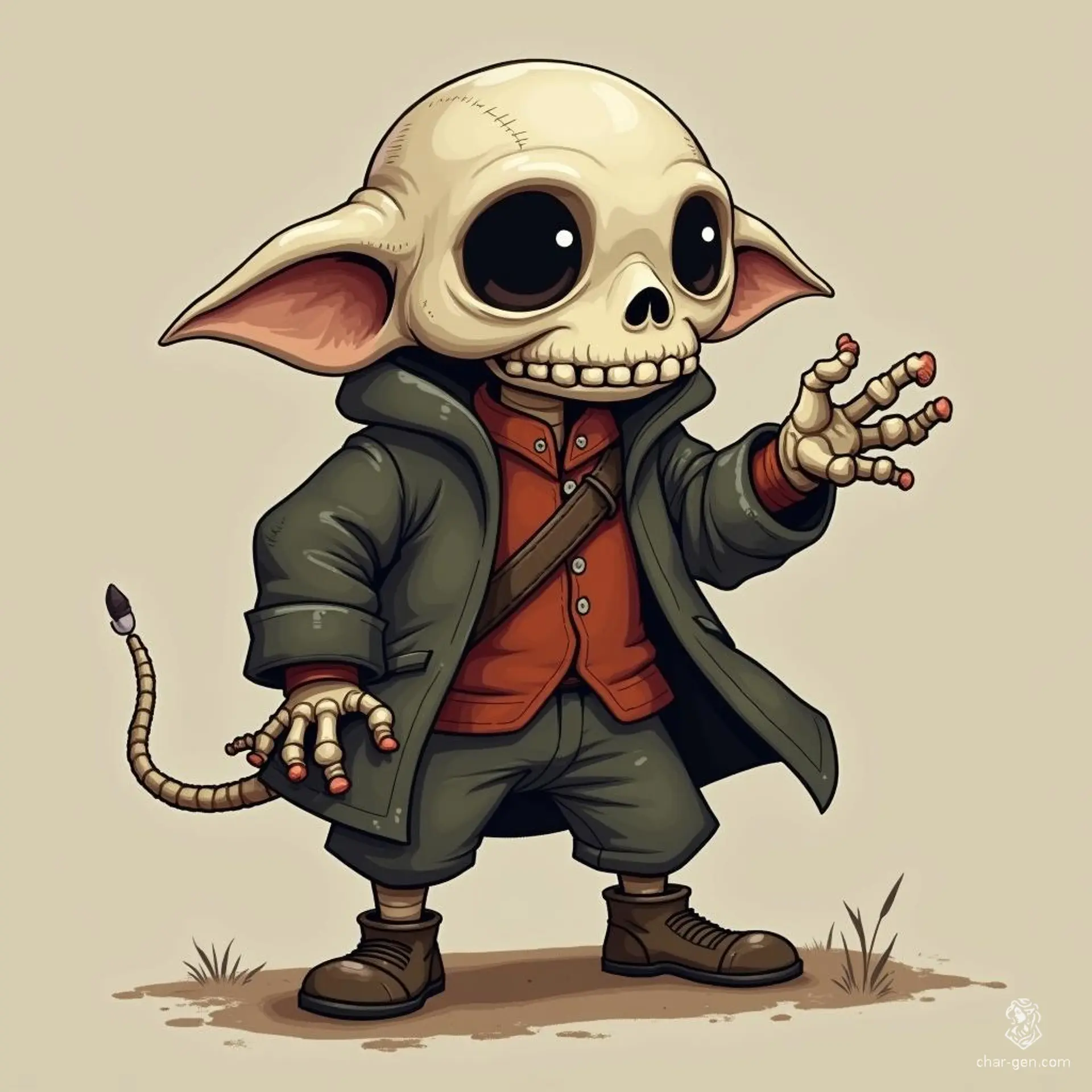 Simon is an intrepid skeletal halfling investigator, driven by insatiable curiosity and sharp intellect. Despite his lack of ears, he possesses a keen ability to uncover hidden truths, navigating the shadows of his world with cunning and a unique perspective on the mysteries that beg to be solved.