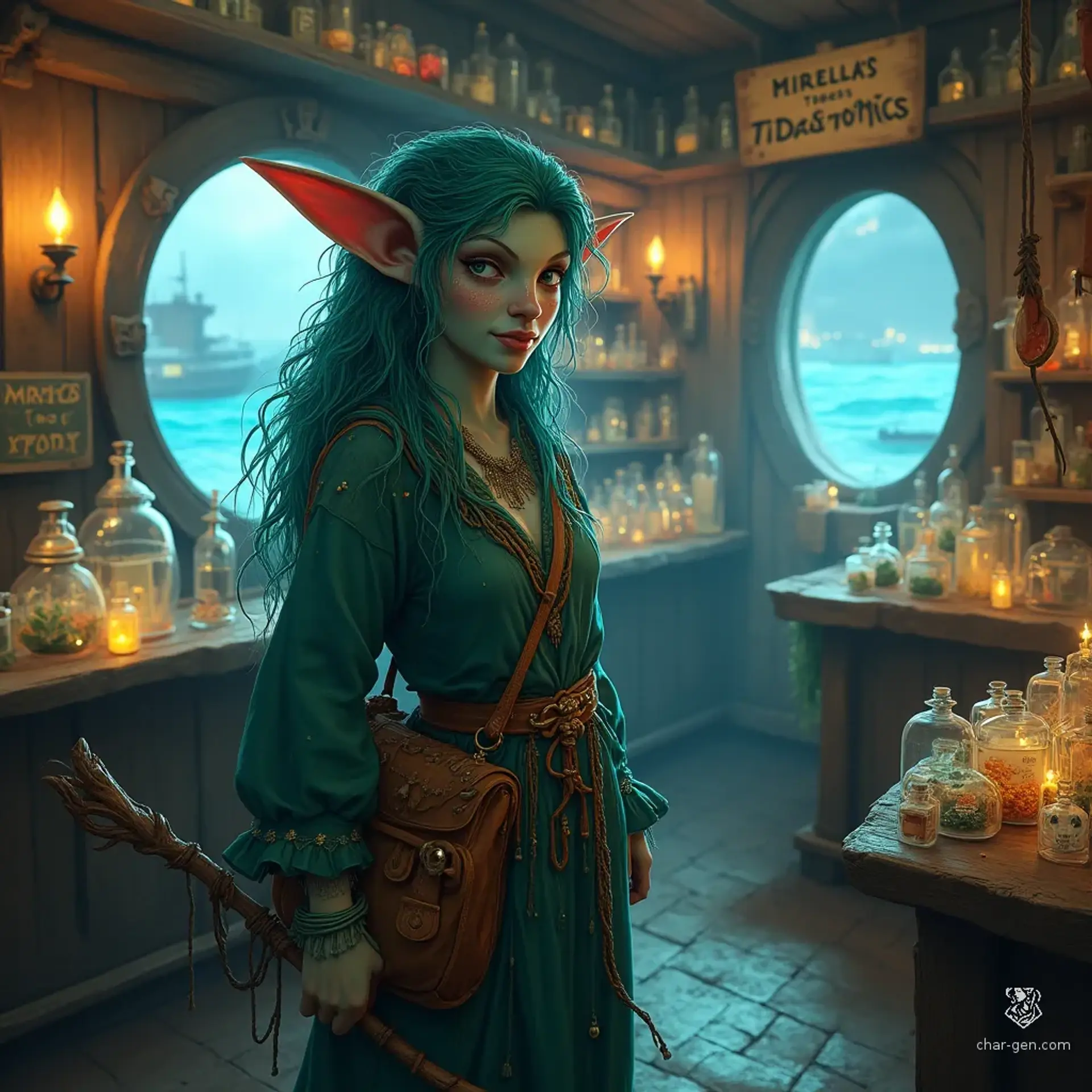 Mirella's Tides & Tonics - AI-generated fantasy Shop