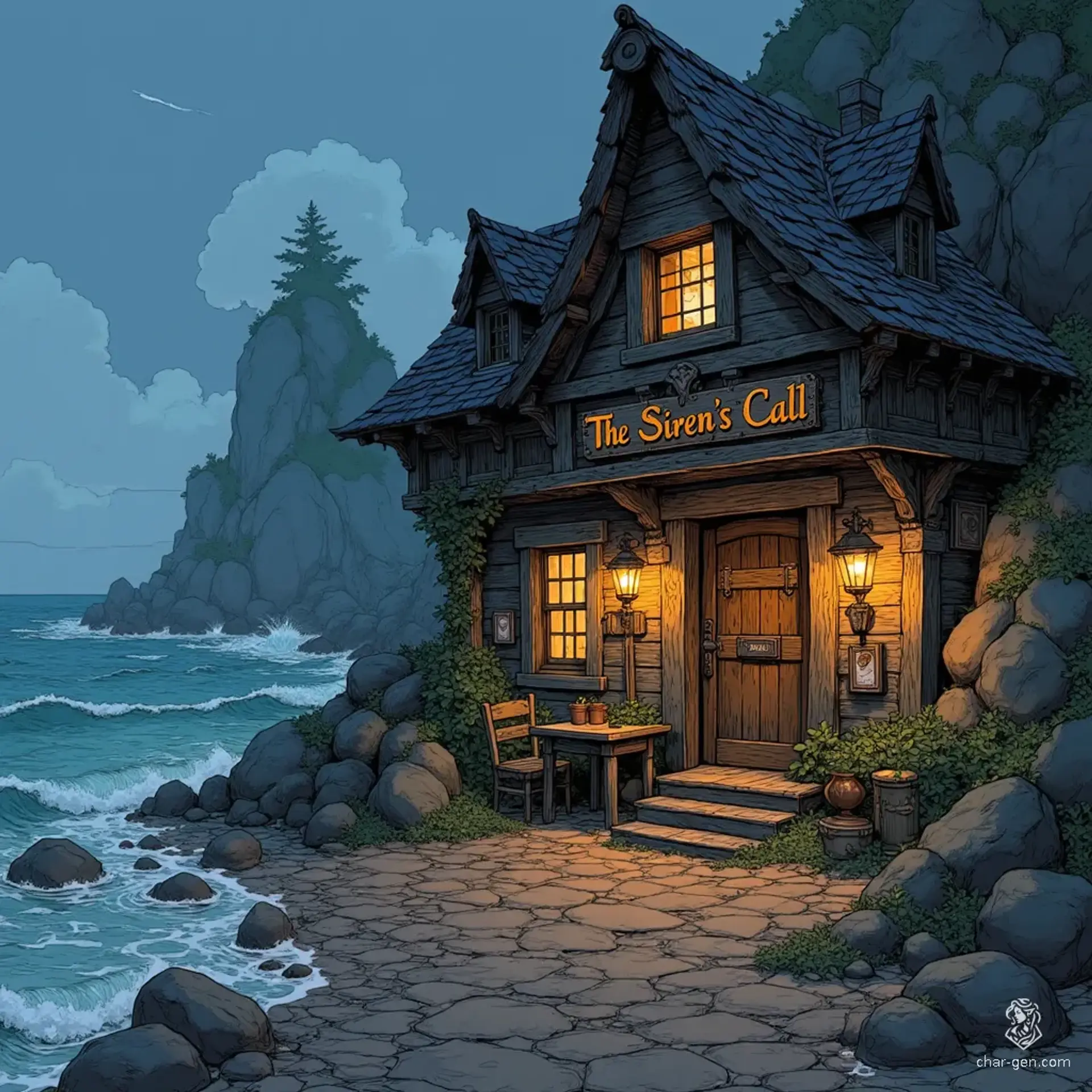 The Siren's Call - AI-generated fantasy Tavern