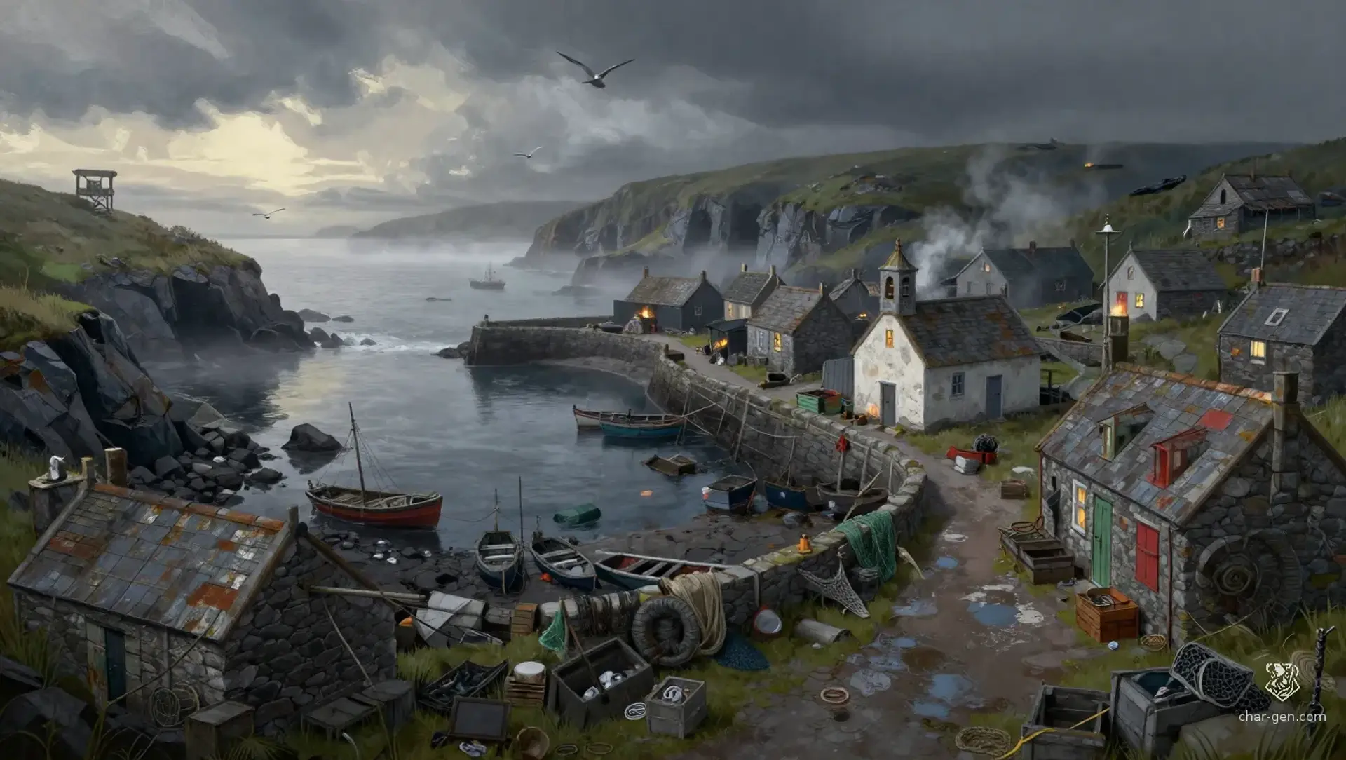 Greywake - AI-generated fantasy Settlement