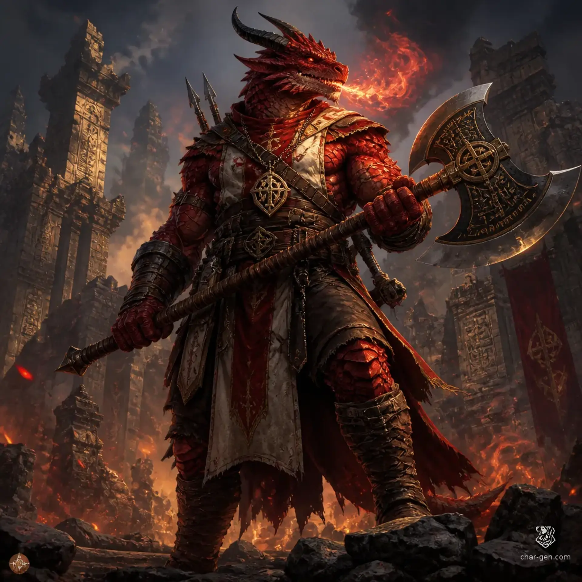 Ignatius The Crimson - AI-generated fantasy Character