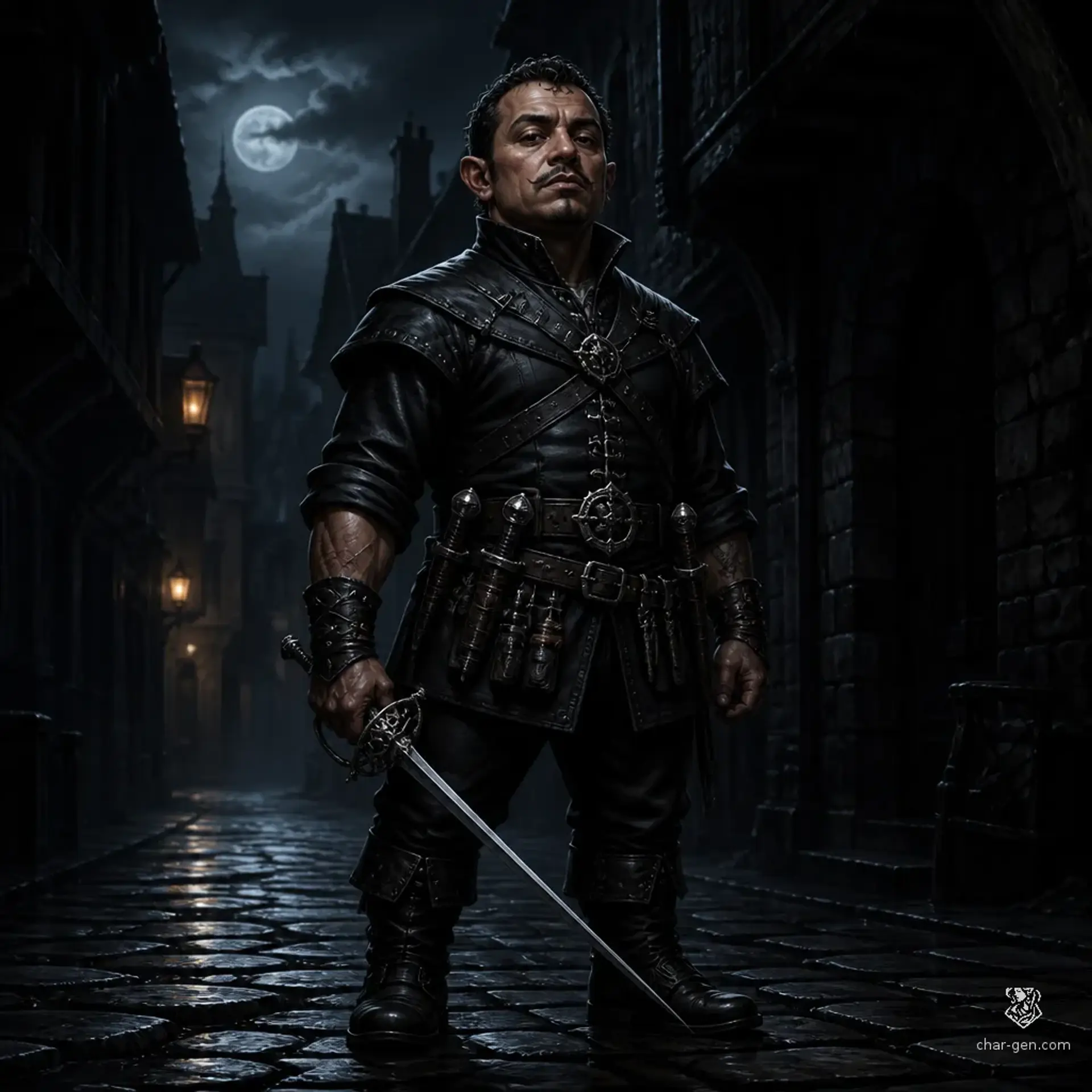 Finan "The Feather" Tallman - AI-generated fantasy Character