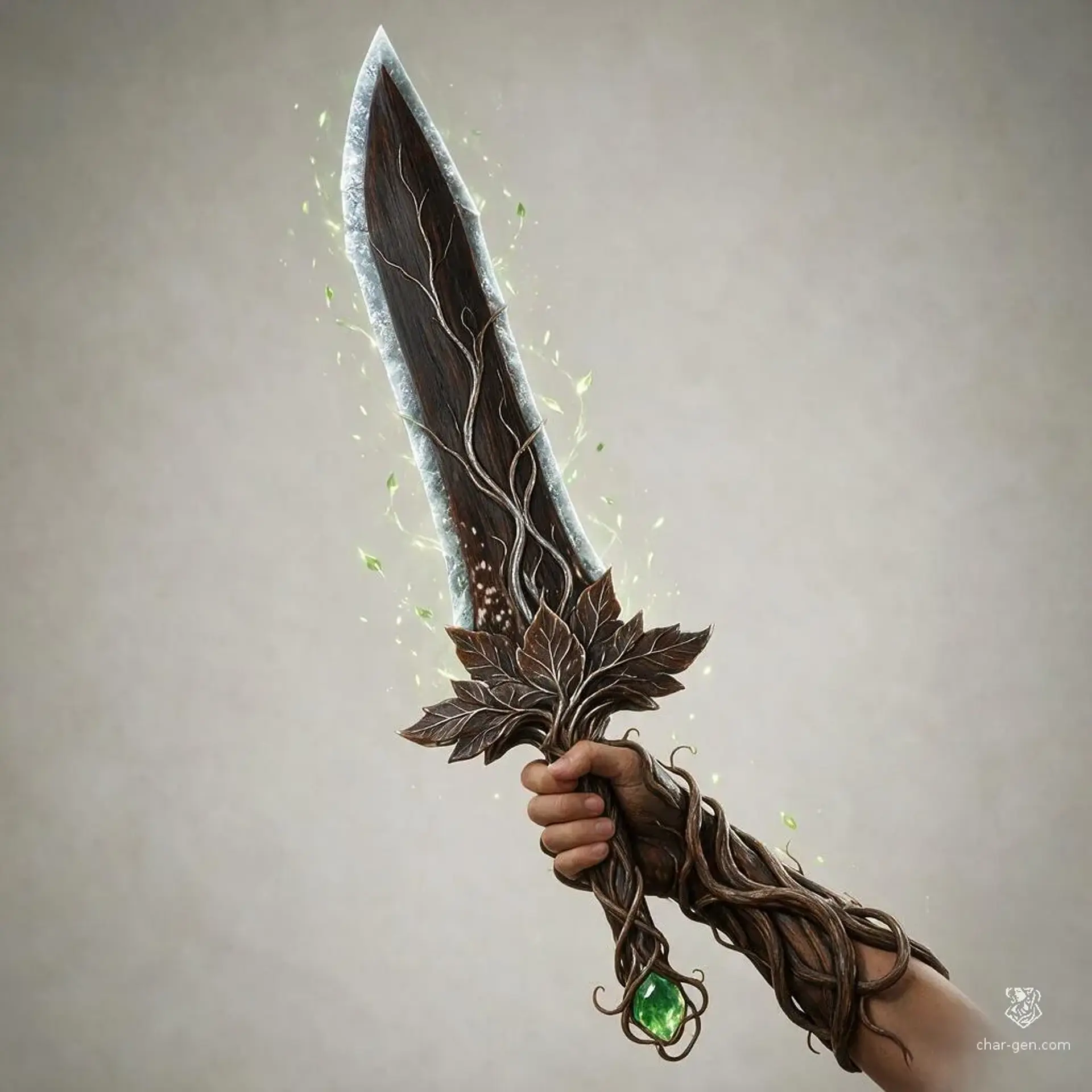 Fawnspot Heartwood Greatblade - AI-generated fantasy Magic Item