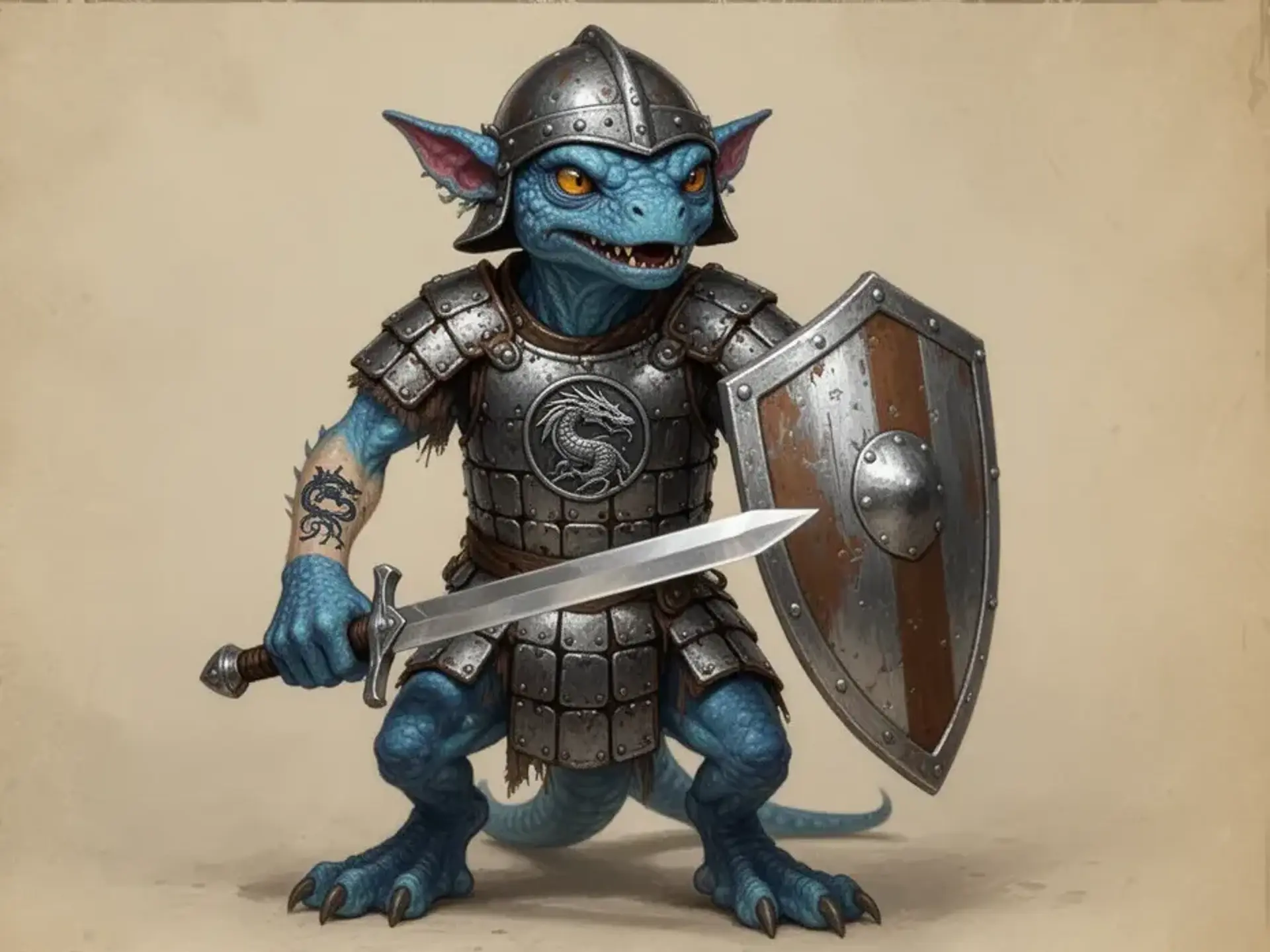 Kobold Soldier of Arcarron - AI-generated fantasy Monster