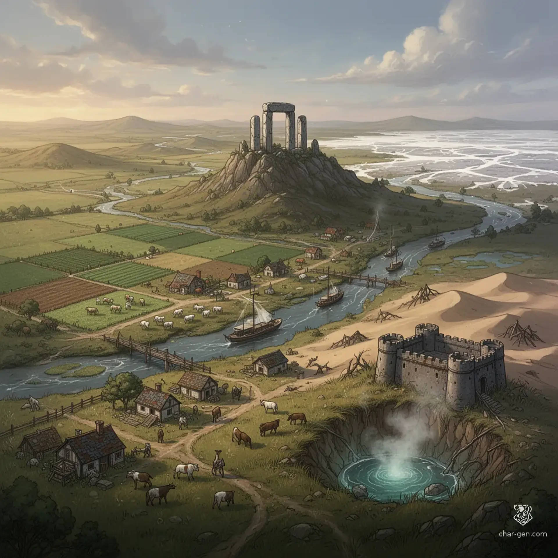 The Great Northern Plains - AI-generated fantasy Region