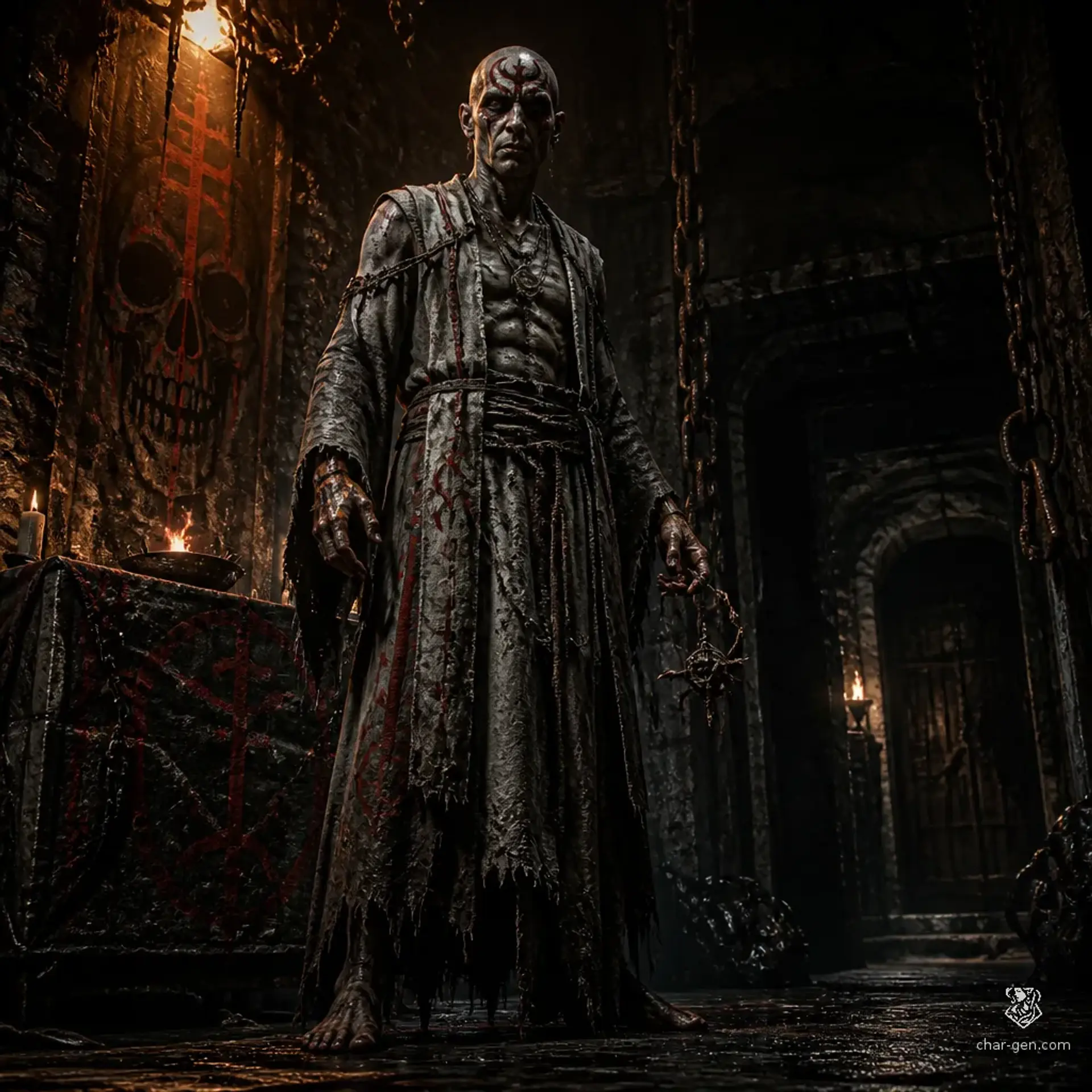 Ashen Brand Shrine Keeper - AI-generated fantasy Monster
