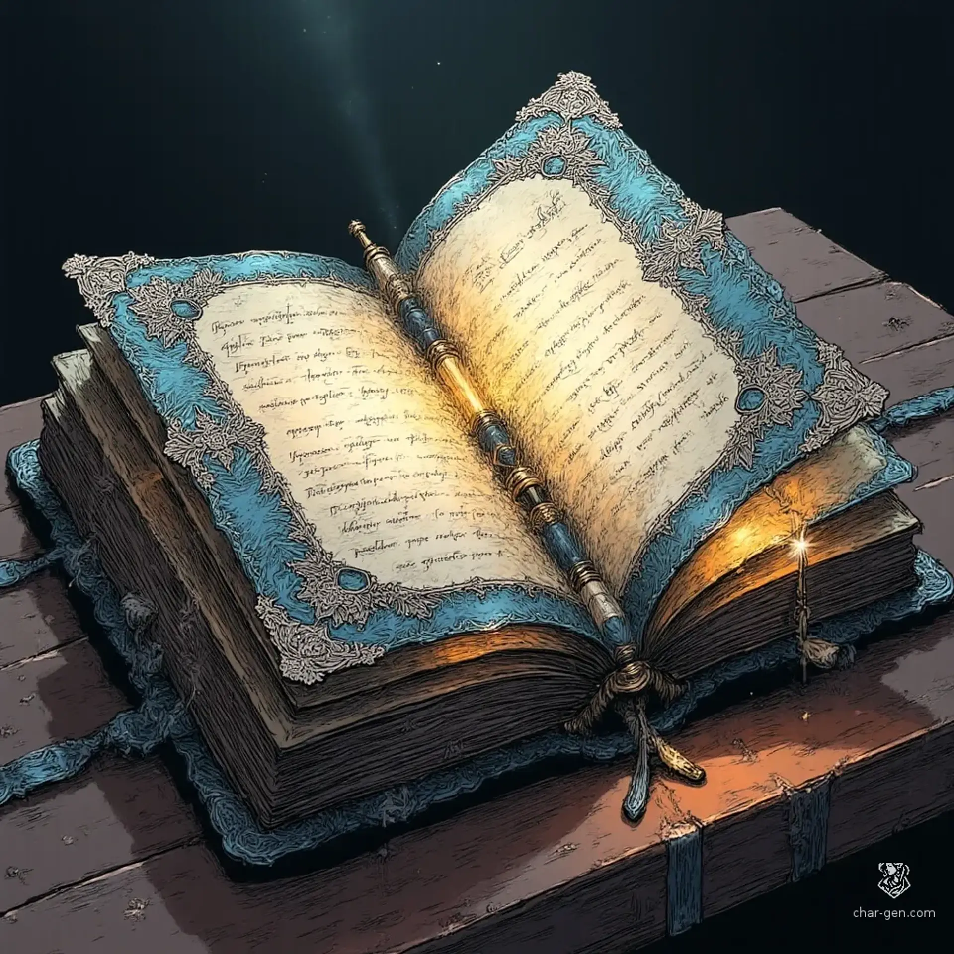 Grimoire of the Argent Lattice - AI-generated fantasy Spellbook