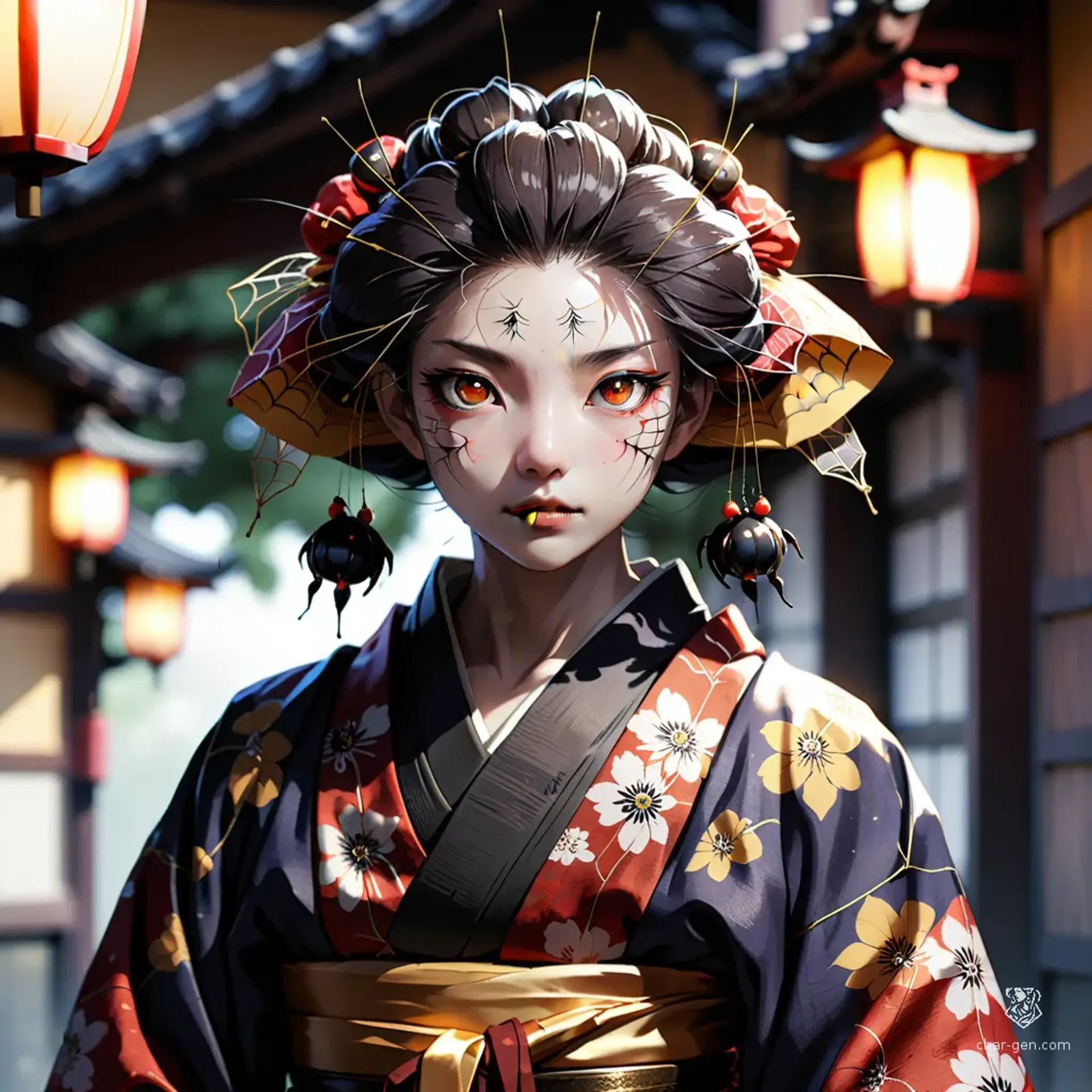 Jorogumo, Silk-Masked Temptress - AI-generated fantasy Monster