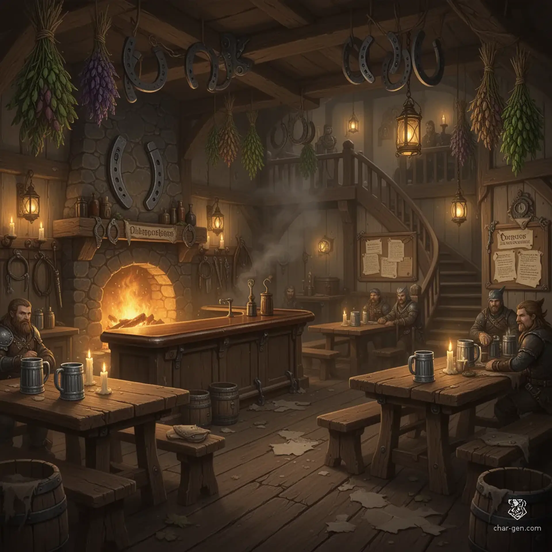 The Gilded Horseshoe - AI-generated fantasy Tavern