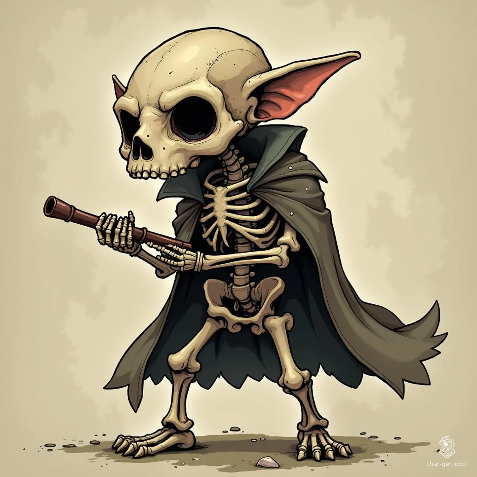 Simon is an intrepid skeletal halfling investigator, driven by insatiable curiosity and sharp intellect. Despite his lack of ears, he possesses a keen ability to uncover hidden truths, navigating the shadows of his world with cunning and a unique perspective on the mysteries that beg to be solved.