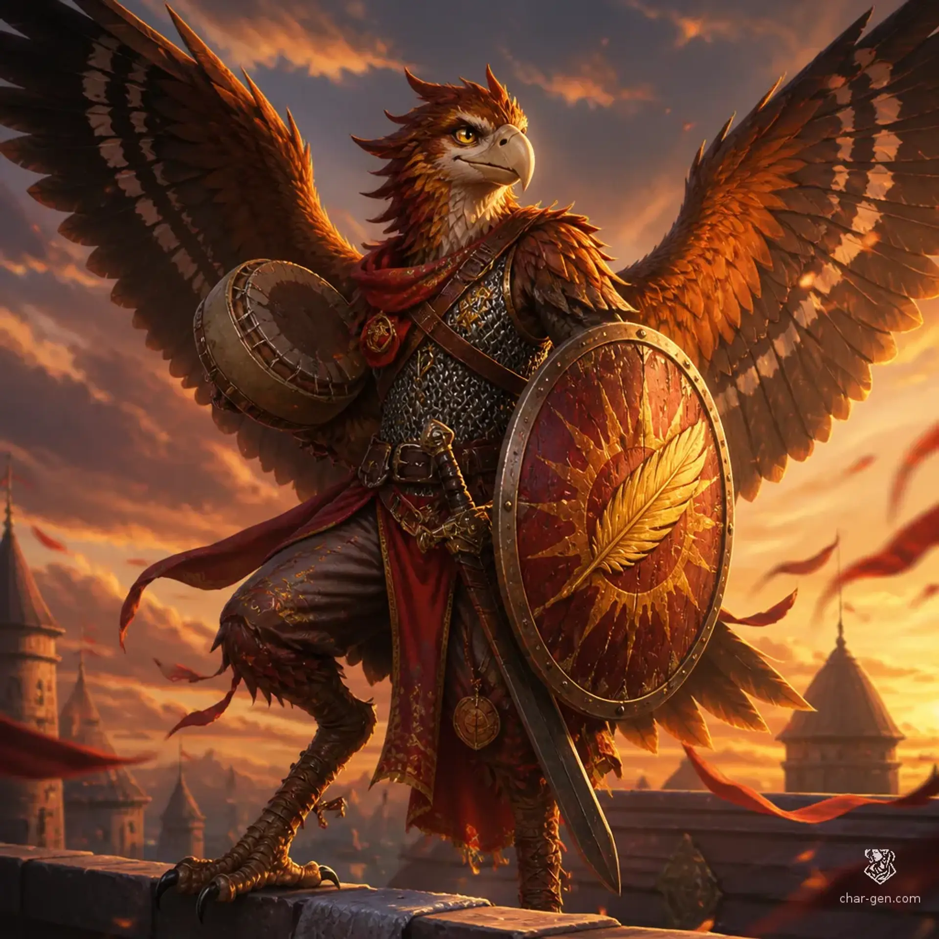 Sura Brightplume - AI-generated fantasy Character