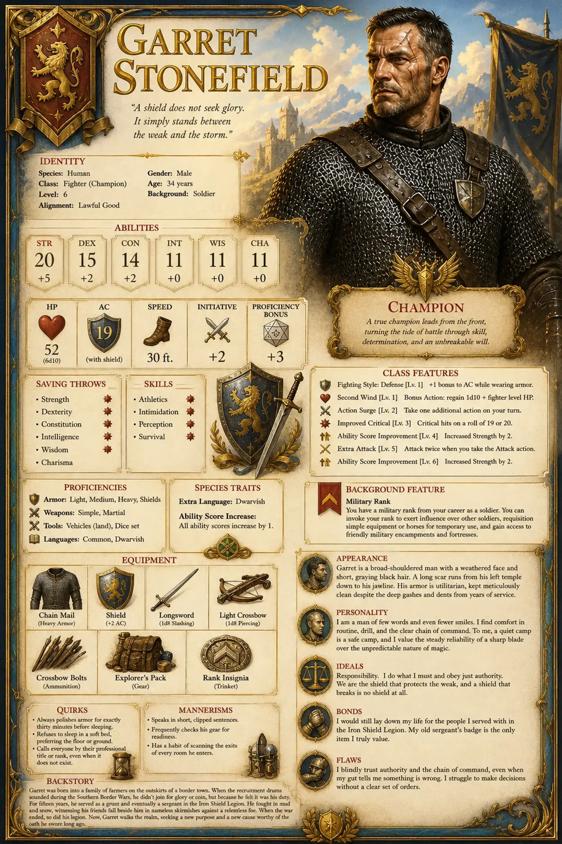 Character Sheet