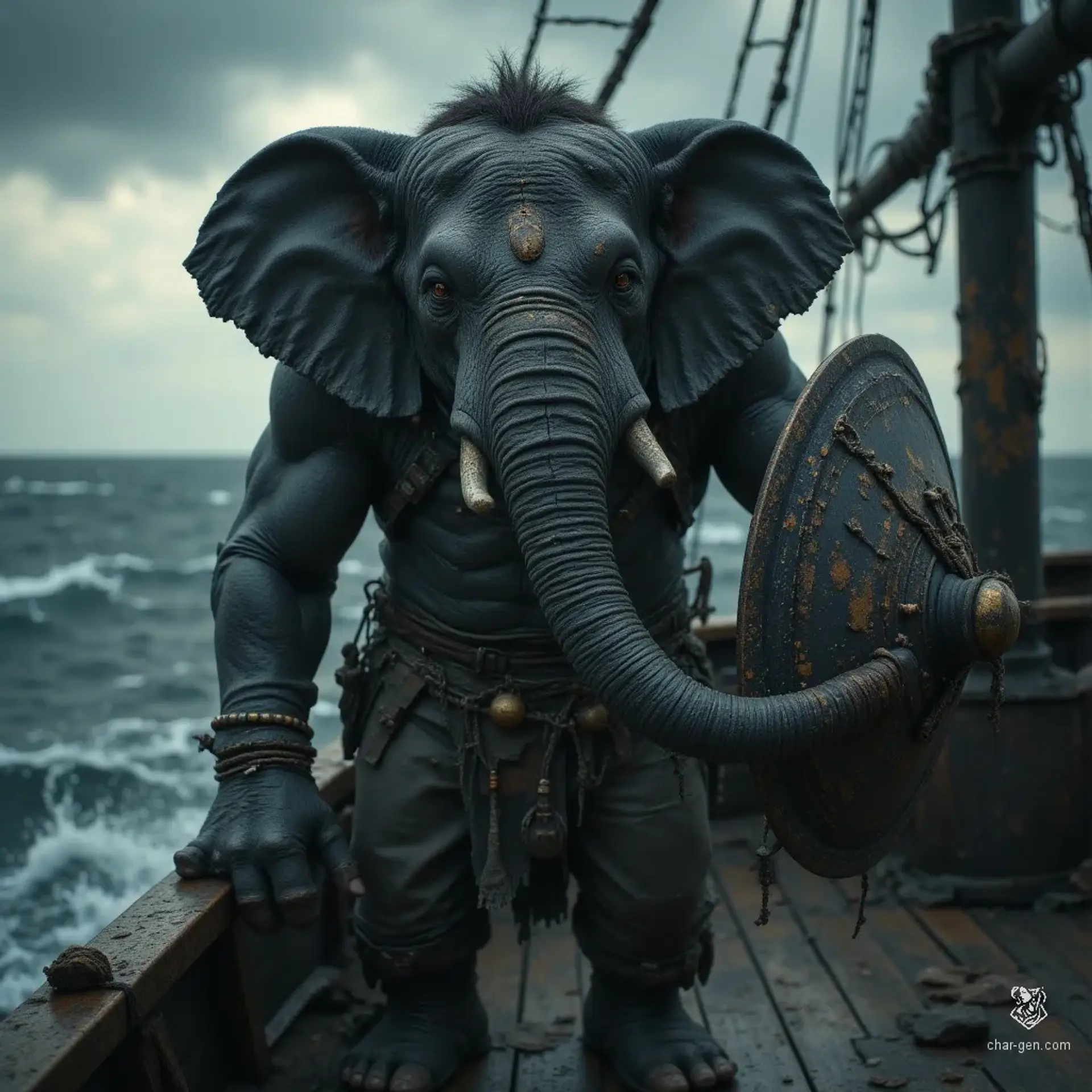 Captain Tharuun Vekk-Na - AI-generated fantasy NPC