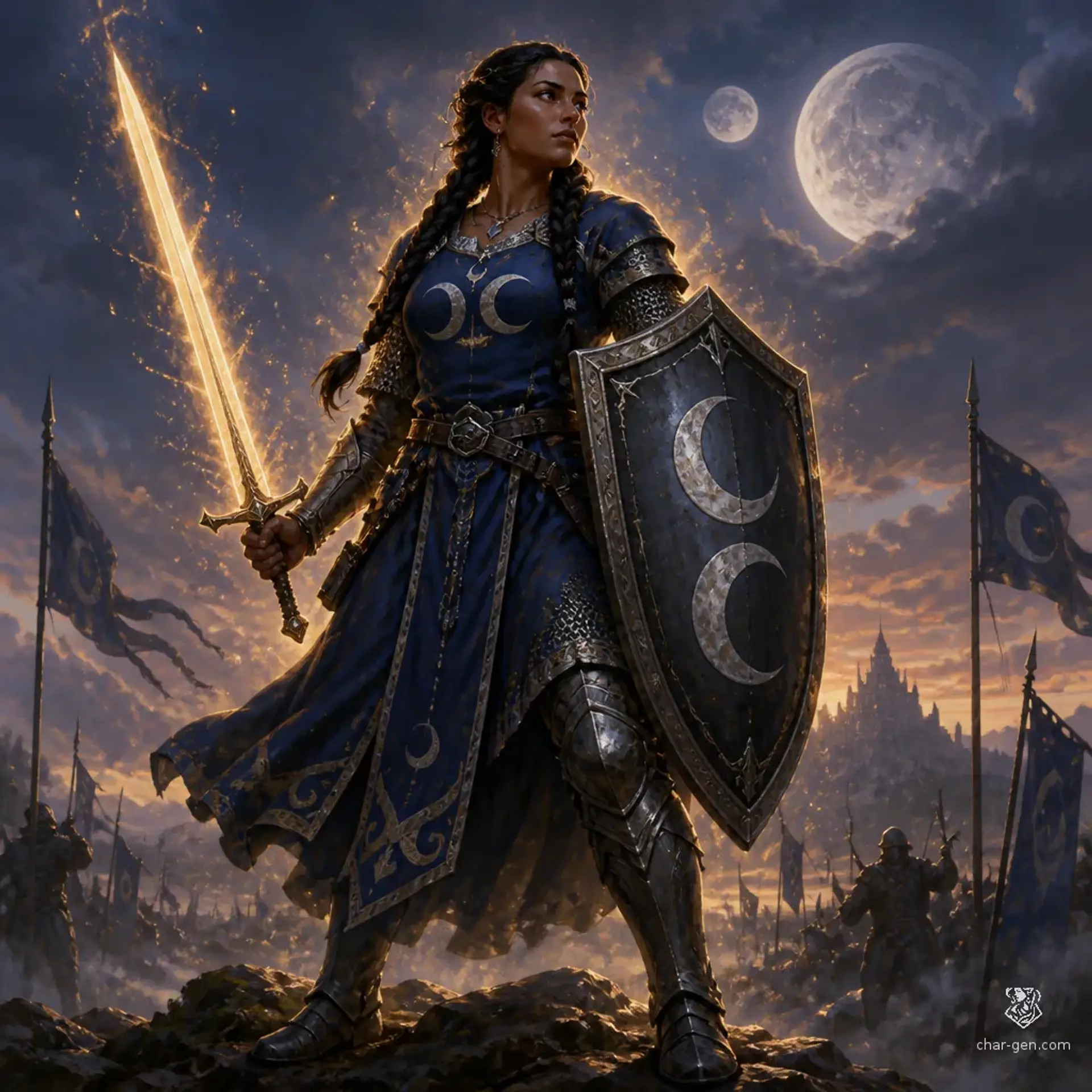 Tessa "Dos Lunas" - AI-generated fantasy Character