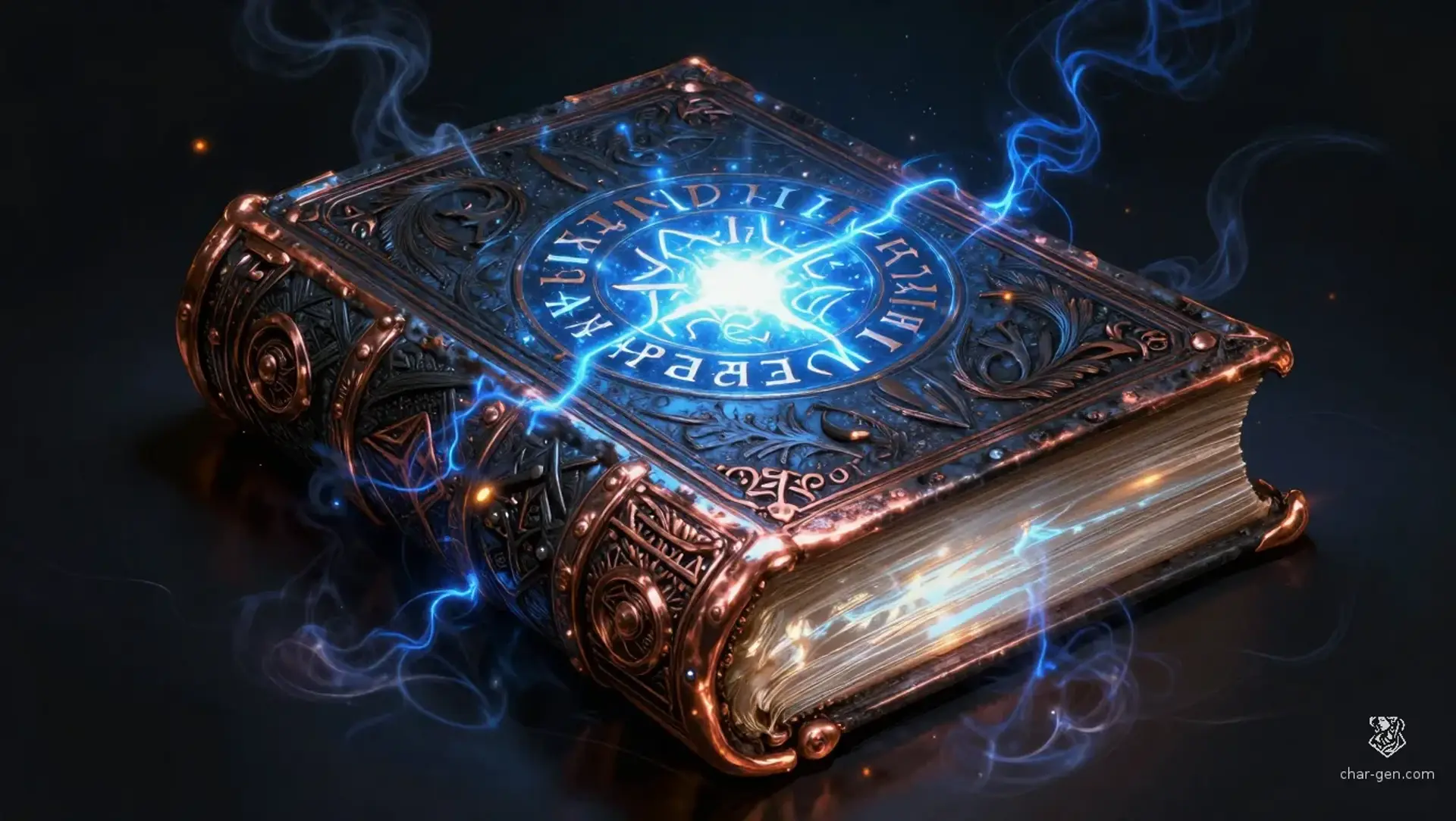 The Fulgurant Combustion Codex - AI-generated fantasy Spellbook