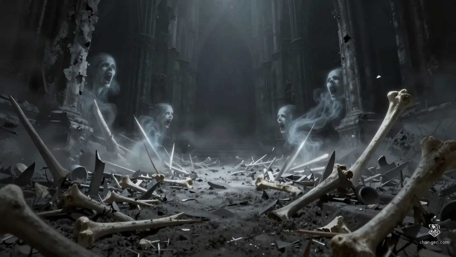 Whispering Bone-Field - AI-generated fantasy Hazard