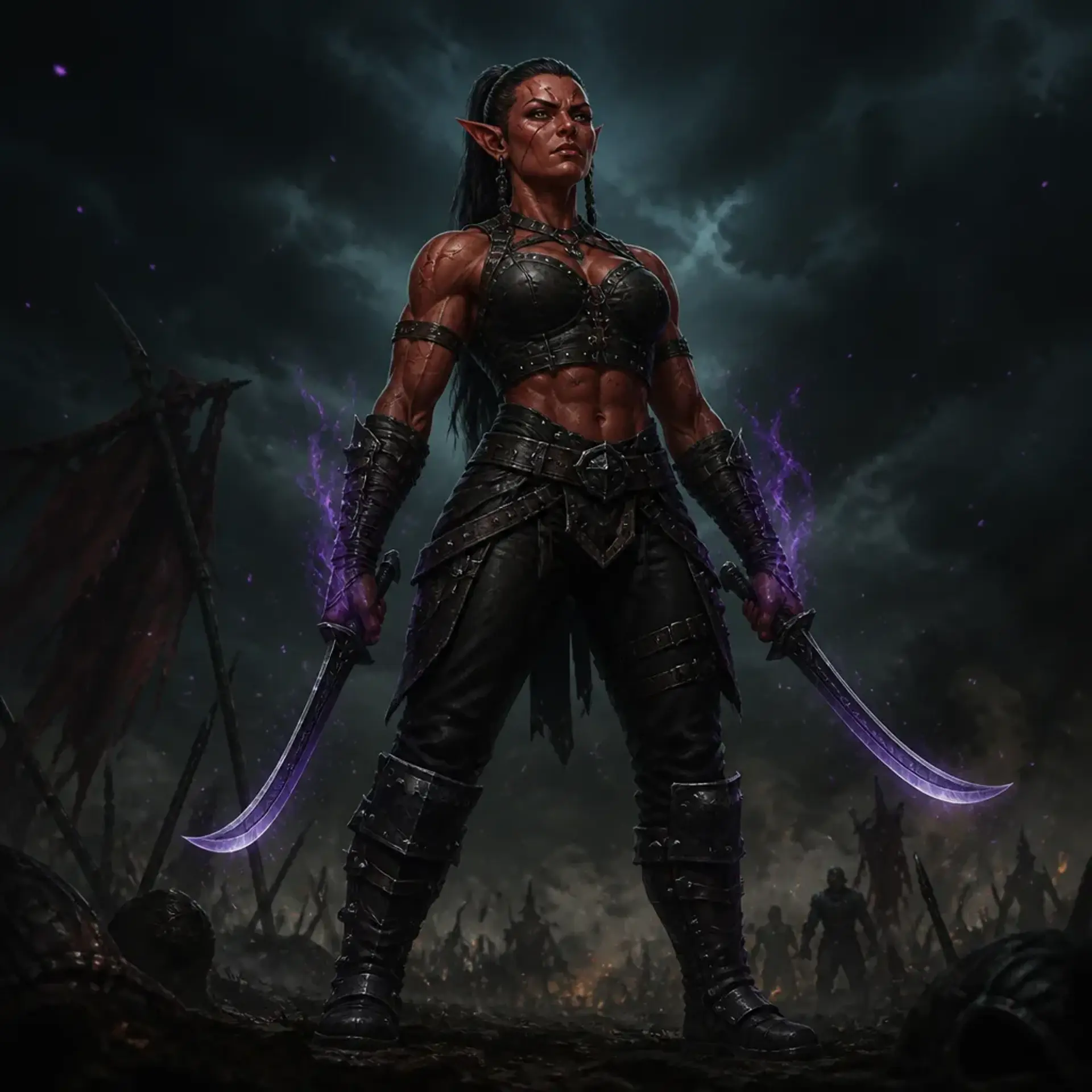 Veyra Khar, the Black Standard - AI-generated fantasy Character