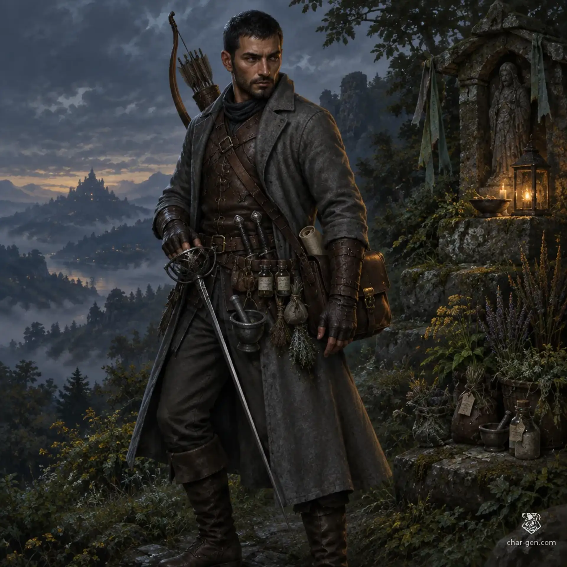 Mikhrat Dervan - AI-generated fantasy Character
