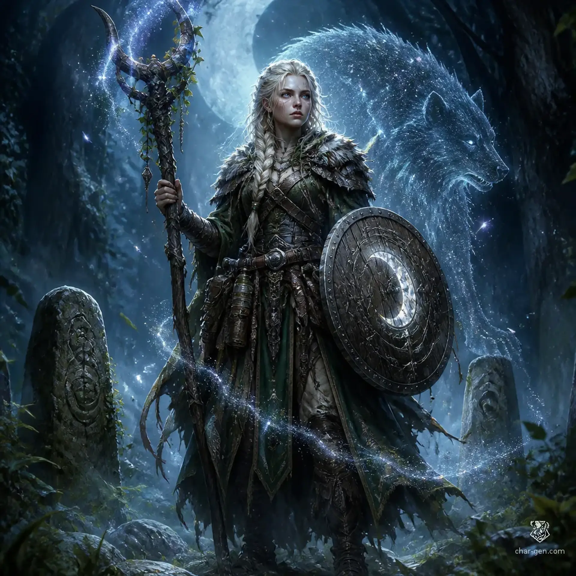 Мира Лунная Роса - AI-generated fantasy Character
