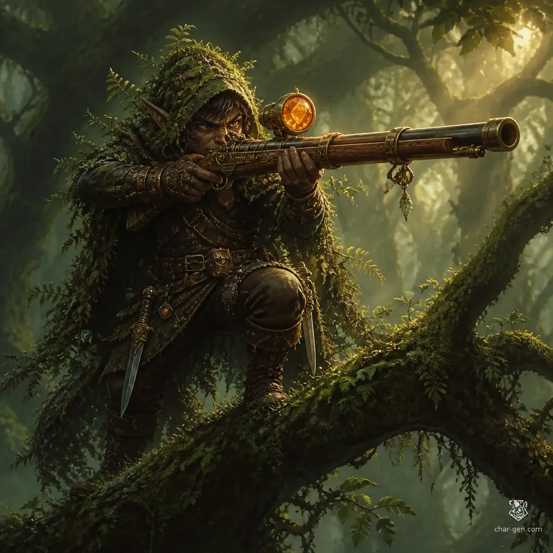 Thistle Sparkshot Kettleblack - AI-generated fantasy Character