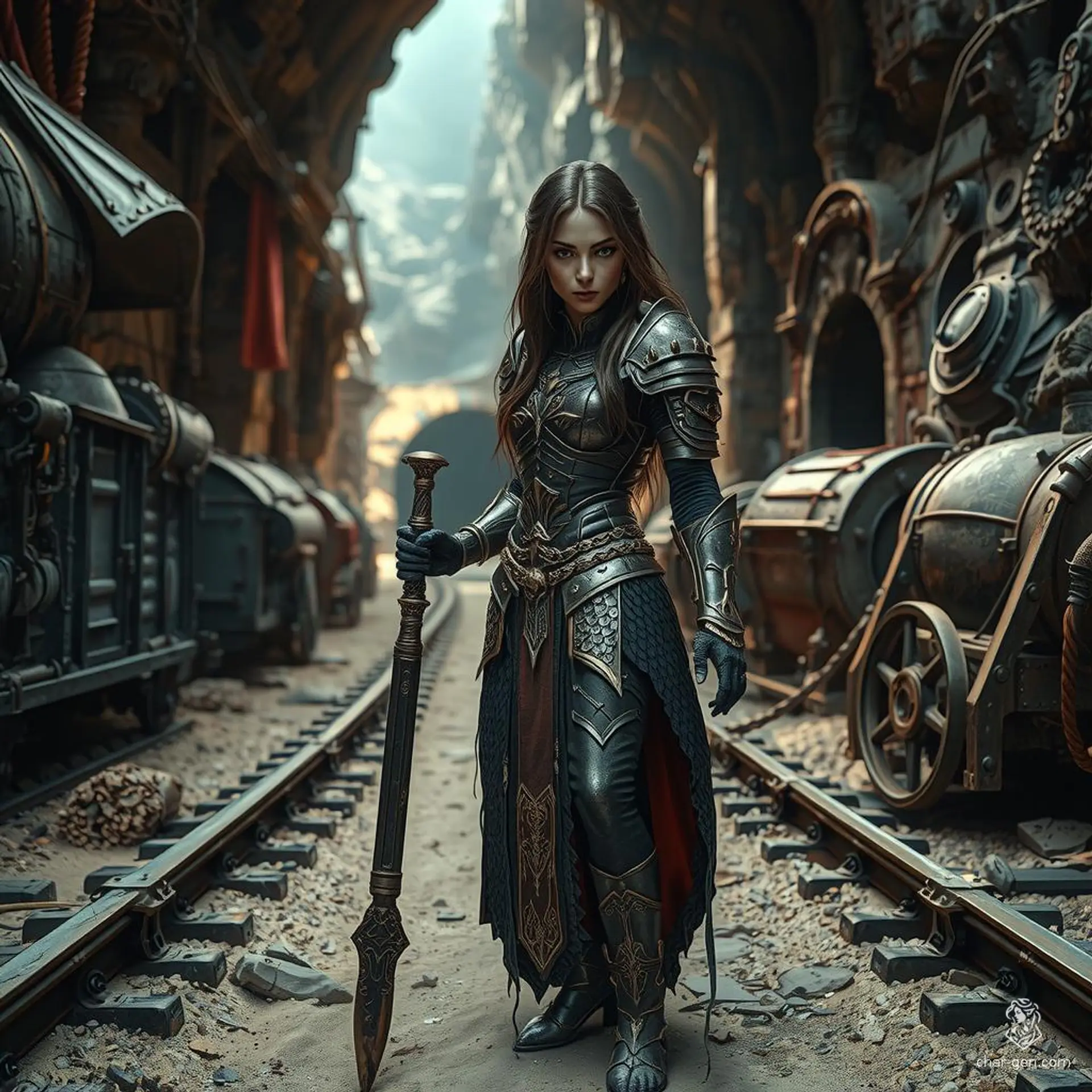 Ara, a tall and slim kalashtar cleric, exudes wisdom and charm at just 14 years old. As an Orzhov representative, she straddles the line between life and death with grace. Her serene demeanor contrasts with the power she wields, holding a mace and wearing intricately detailed scale mail.