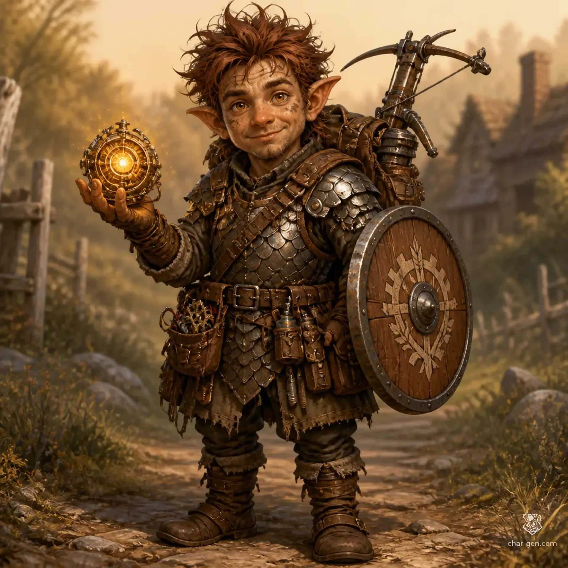 Brindle Tinkertop - AI-generated fantasy Character