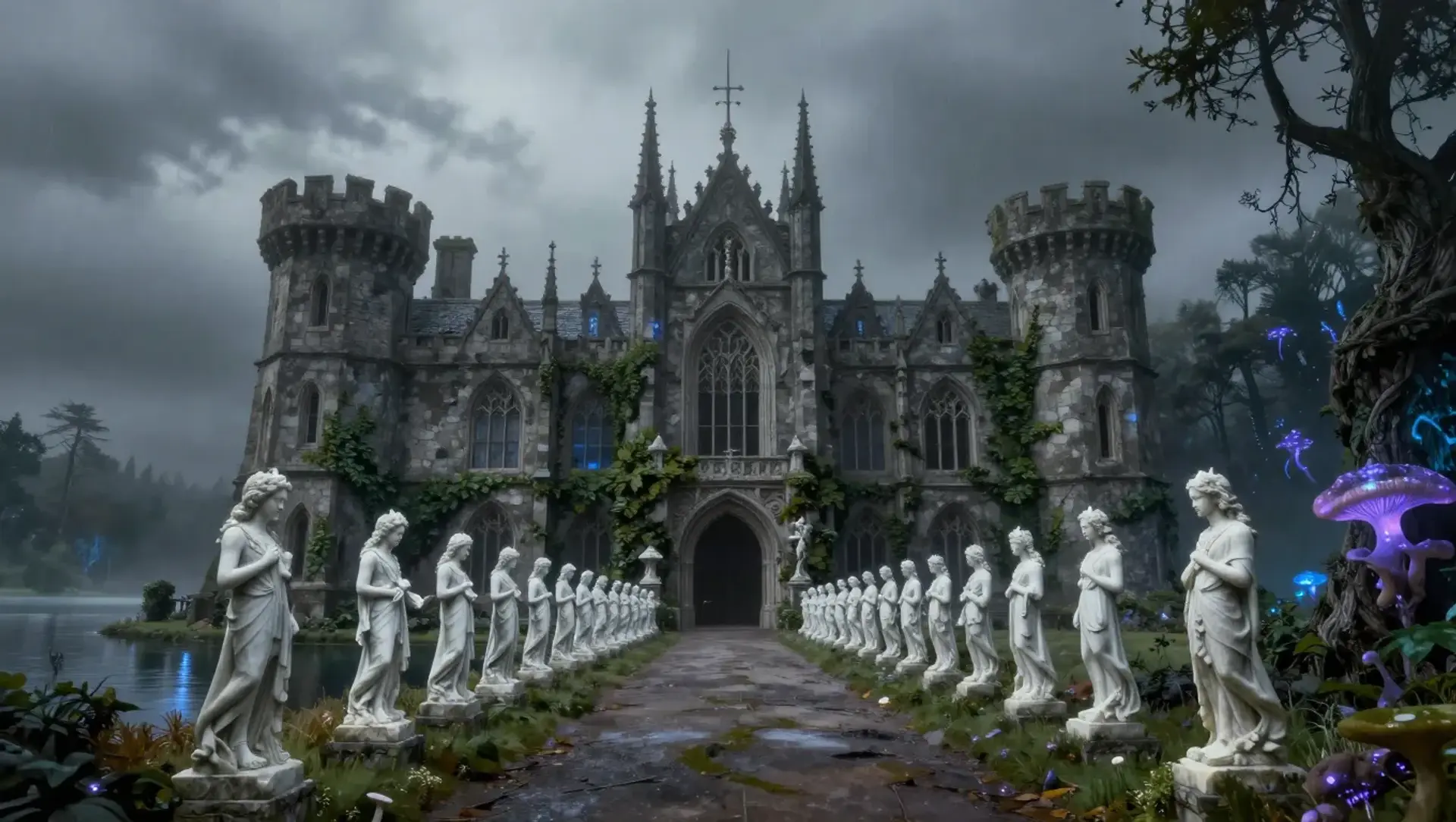 Greystoke Hall - AI-generated fantasy Building