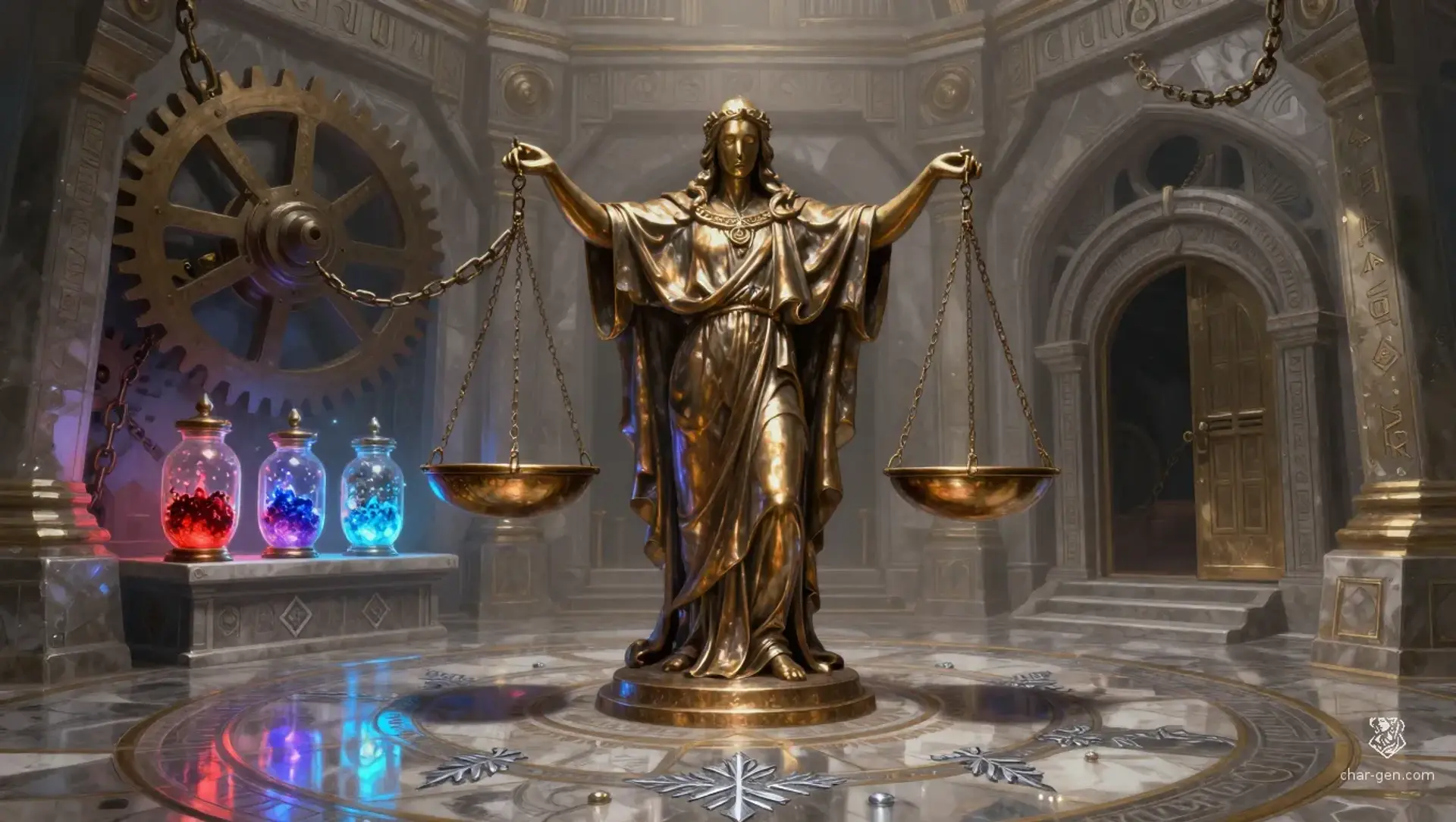 The Sentry of Symmetries - AI-generated fantasy Puzzle