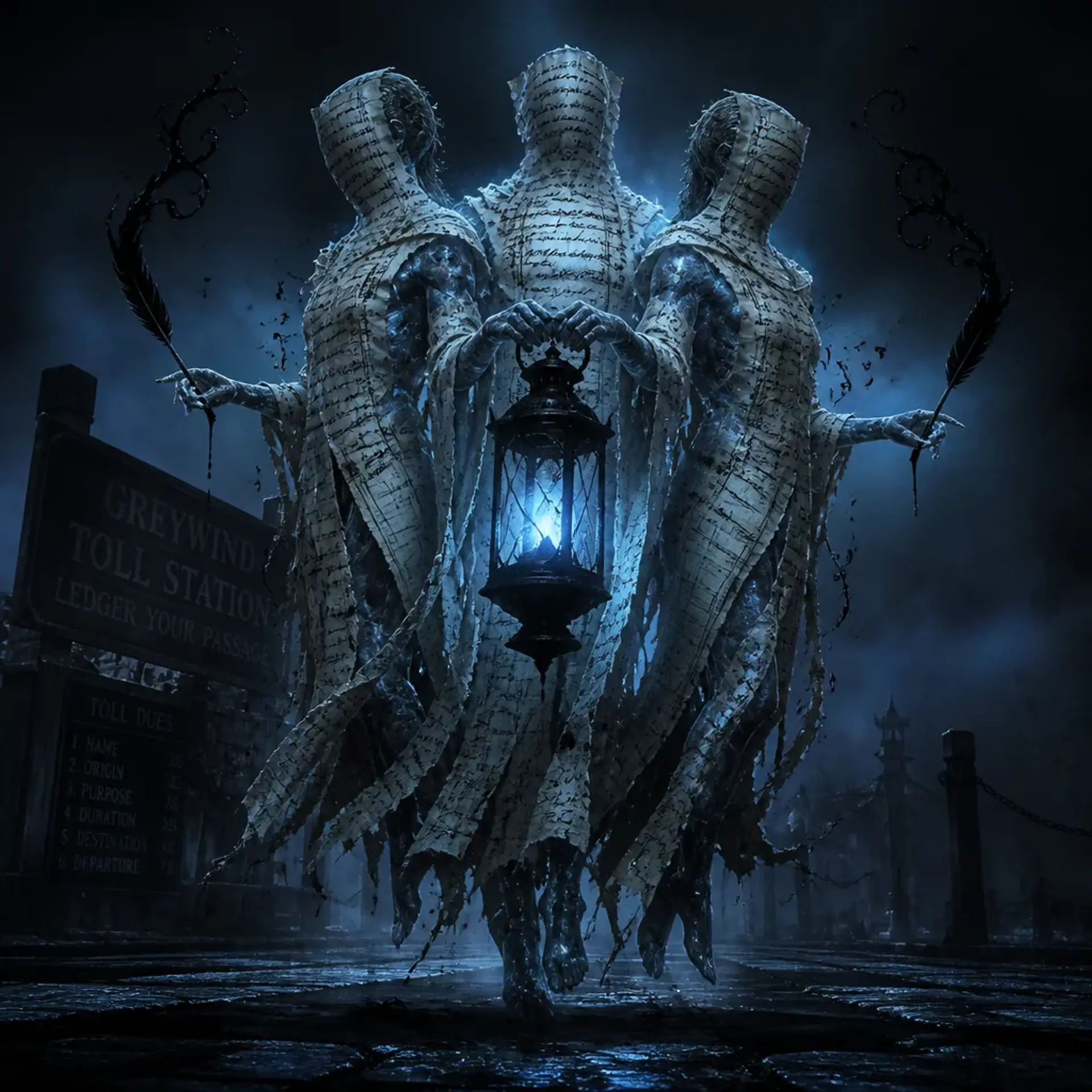 Bound Soul Scribes - AI-generated fantasy Monster