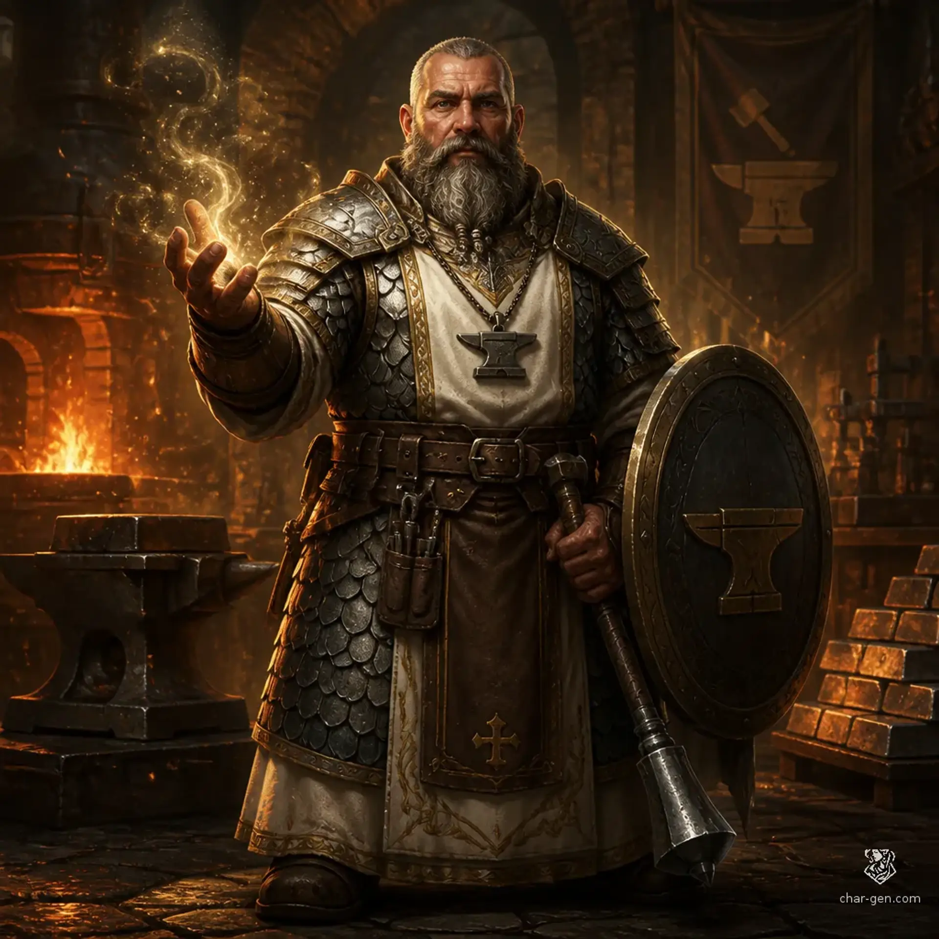 Father Belmura Nightmail - AI-generated fantasy Character