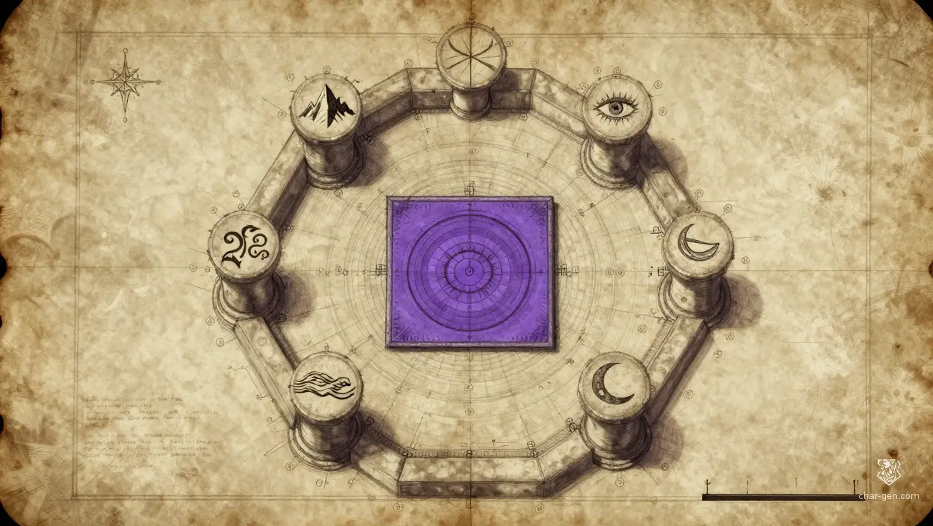 The Solar Vigil Chamber - AI-generated fantasy Puzzle