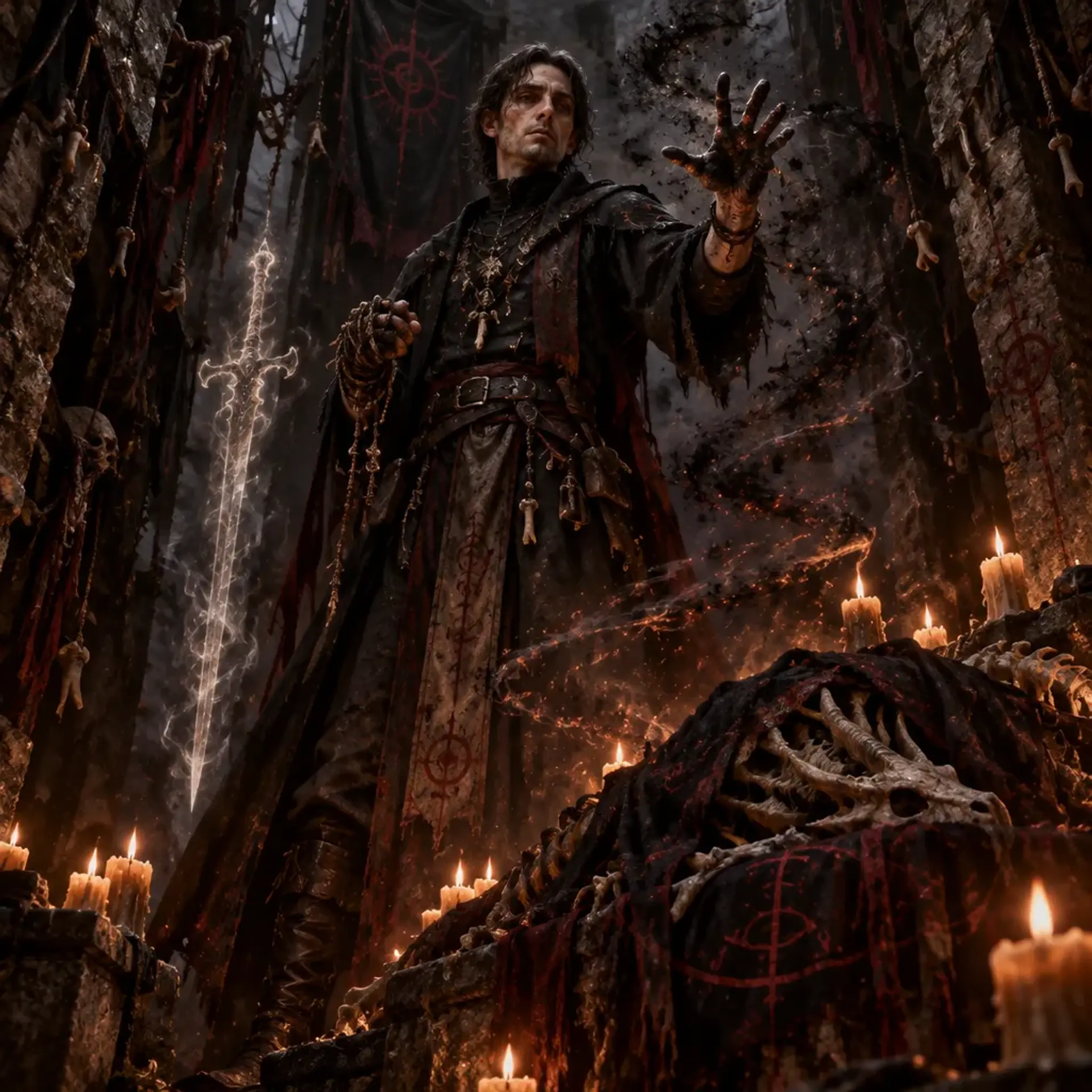 Svarik, cult fanatic - AI-generated fantasy Monster