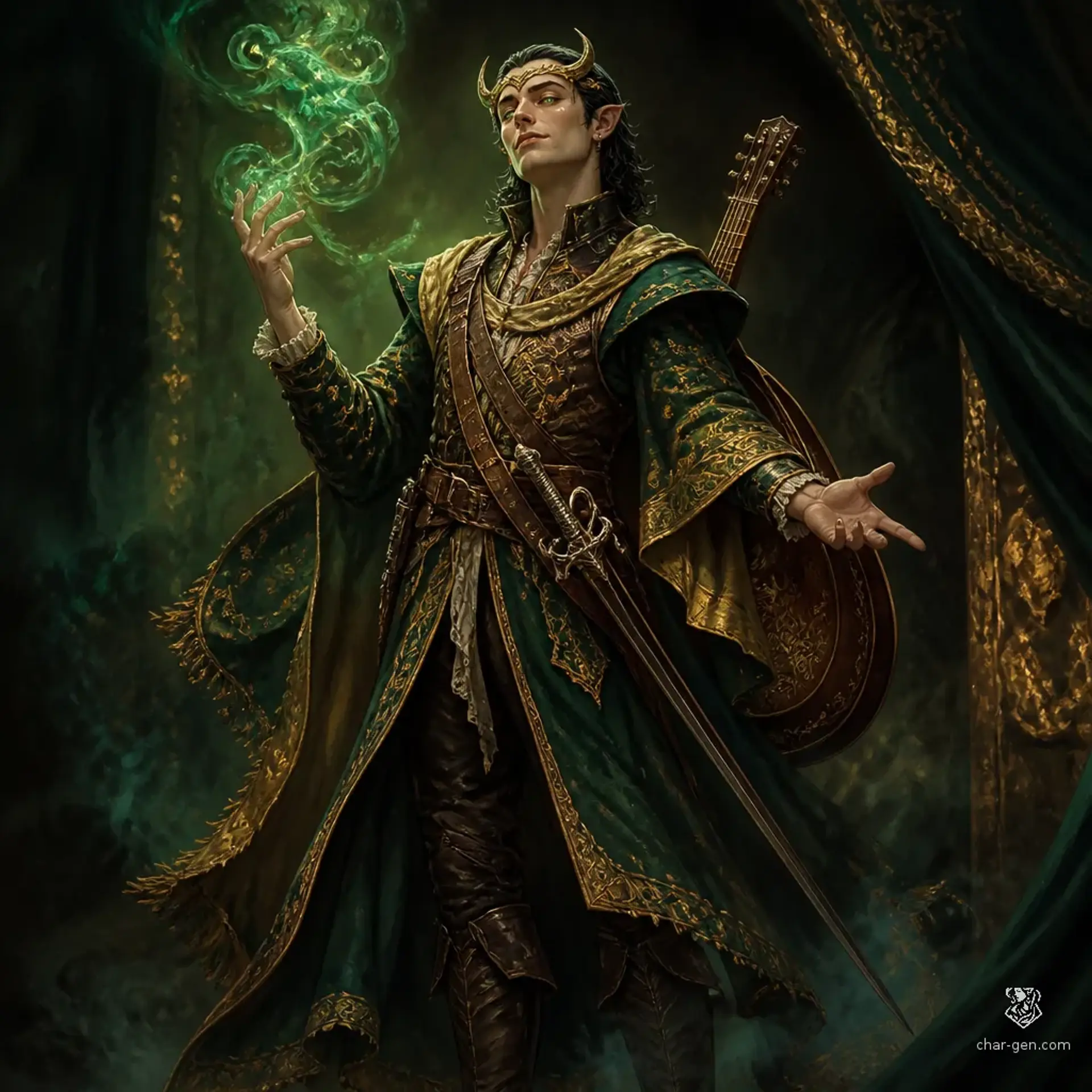 Lokein the Silver-Tongued - AI-generated fantasy Character