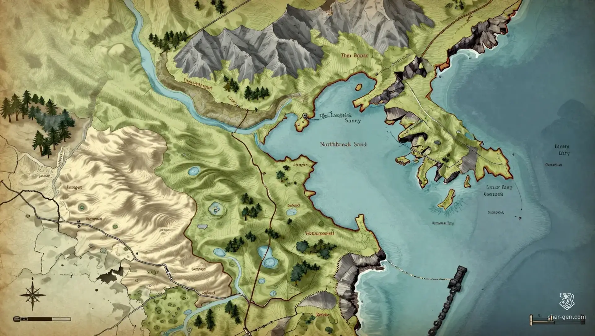The Littoral League - AI-generated fantasy Region