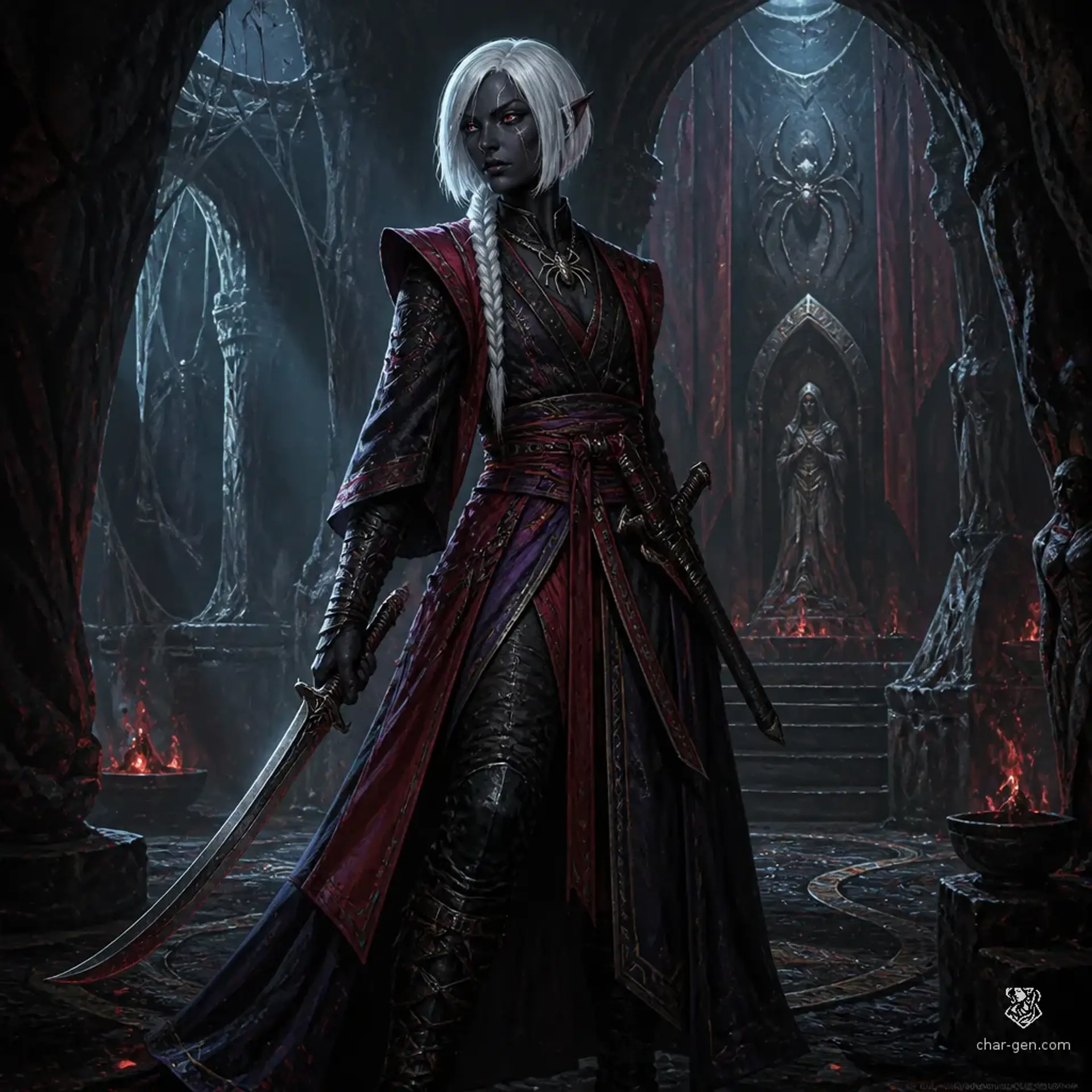 Malice Travra - AI-generated fantasy Character
