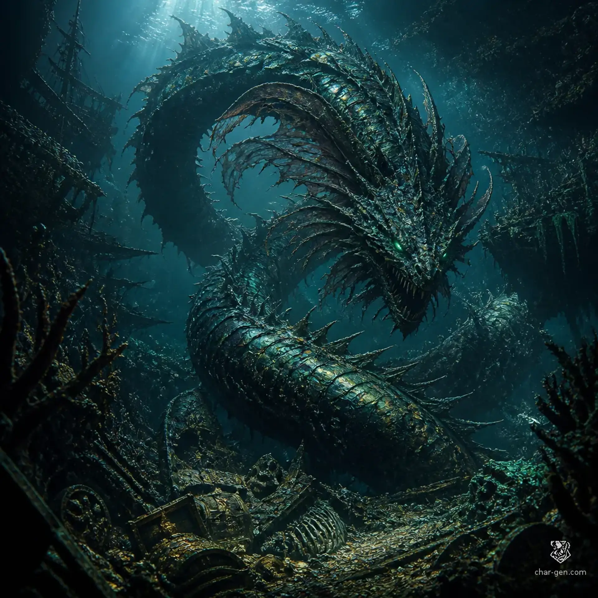 Abysscoil Serpent - AI-generated fantasy Monster