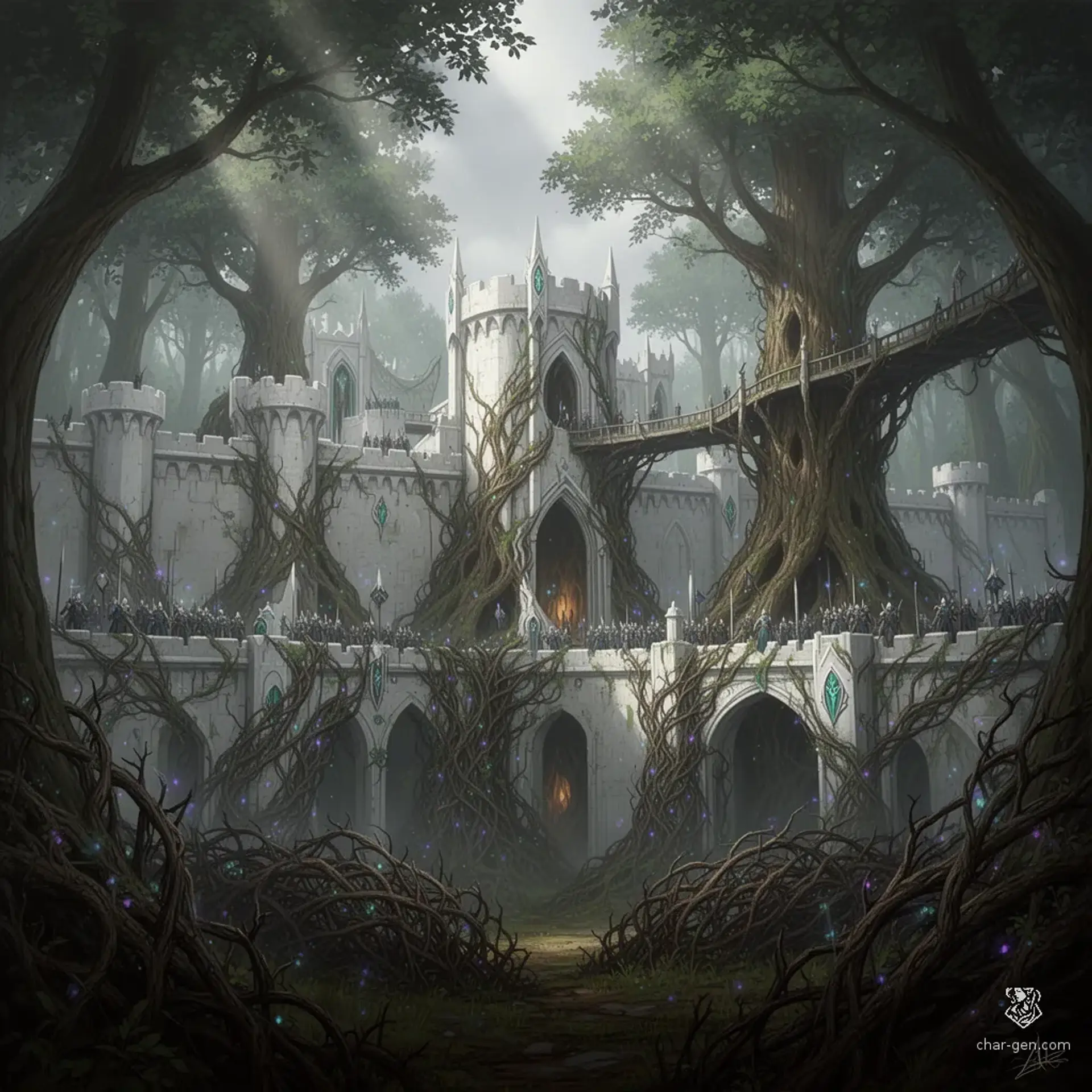 Sylvaris Aegis - AI-generated fantasy Settlement