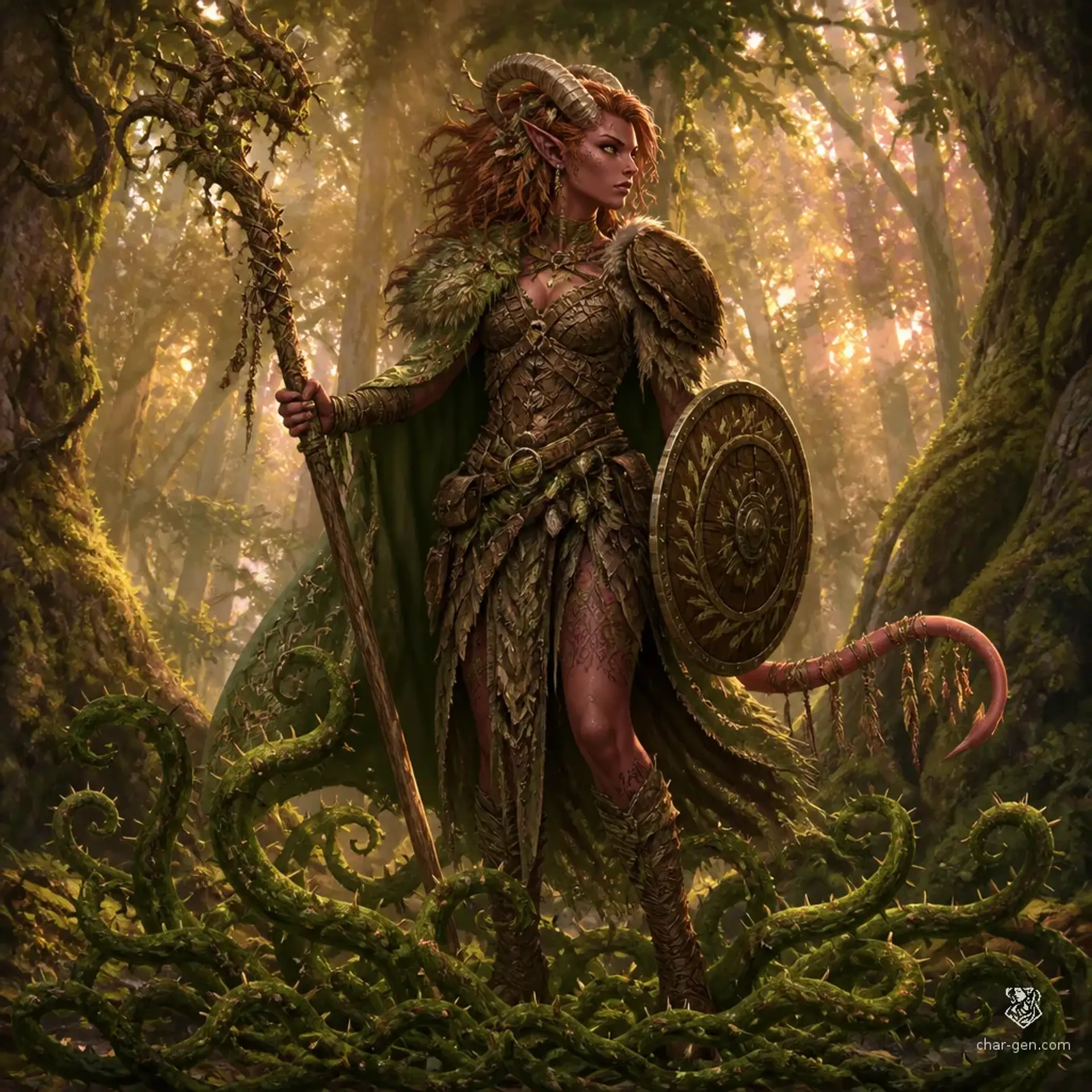 Lady Makenzie Kindred of Beasts - AI-generated fantasy Character
