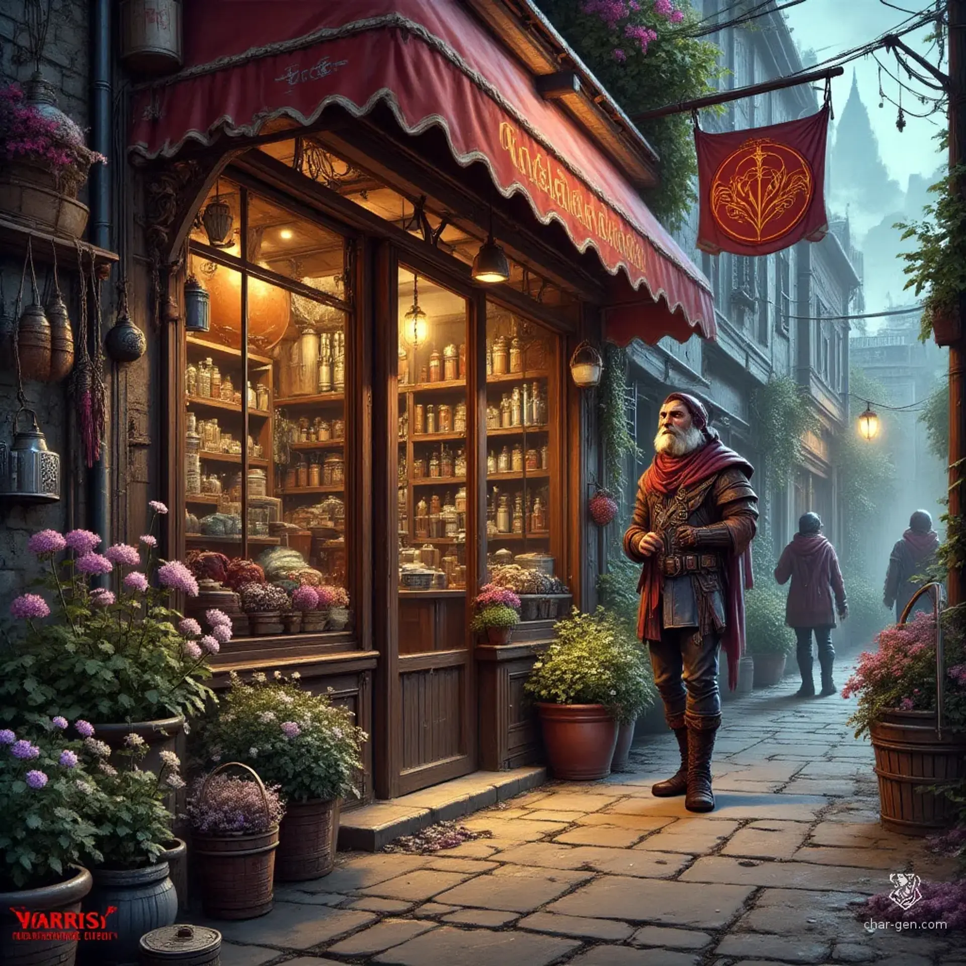Marris' Sundries and Adventure Supplies - AI-generated fantasy Shop