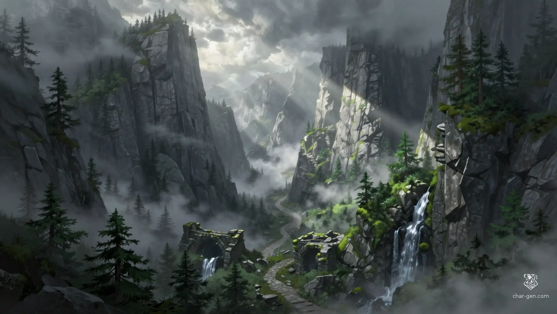 Hollowstone Pass - AI-generated fantasy Region