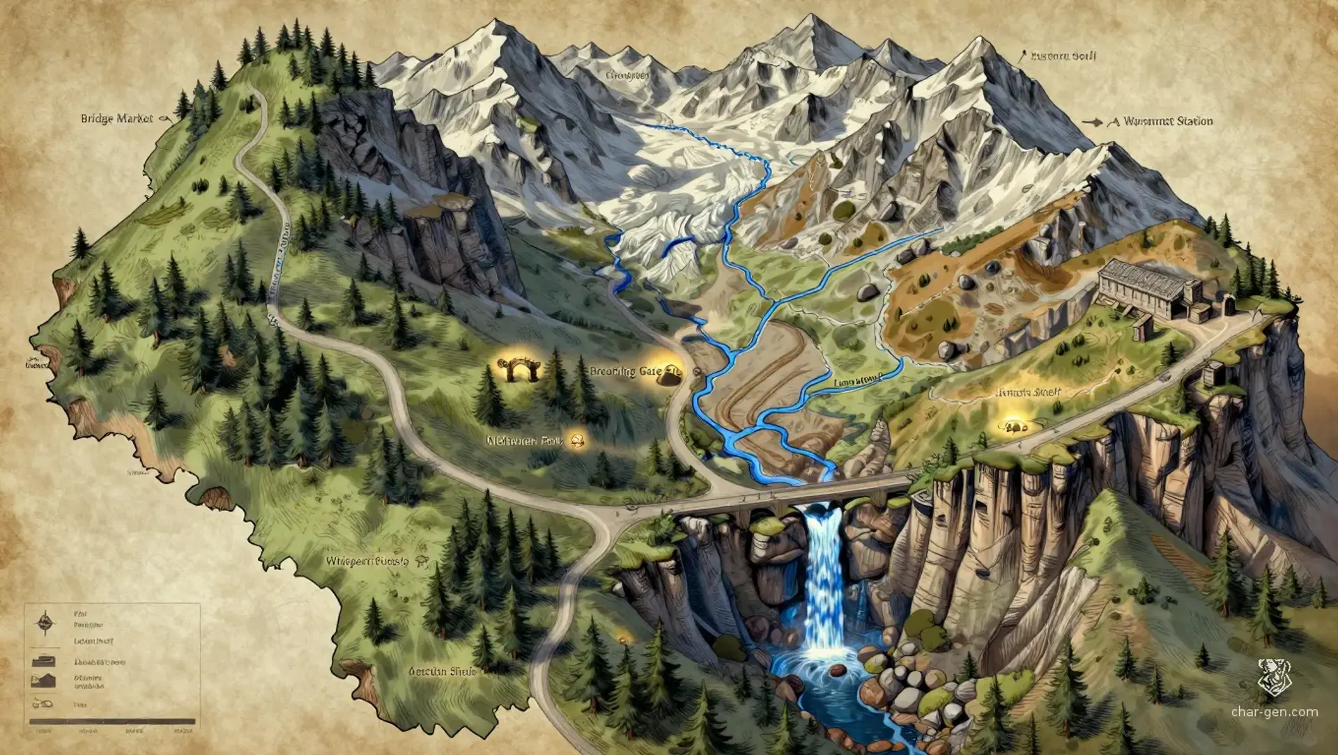 Crow Pass - AI-generated fantasy Region