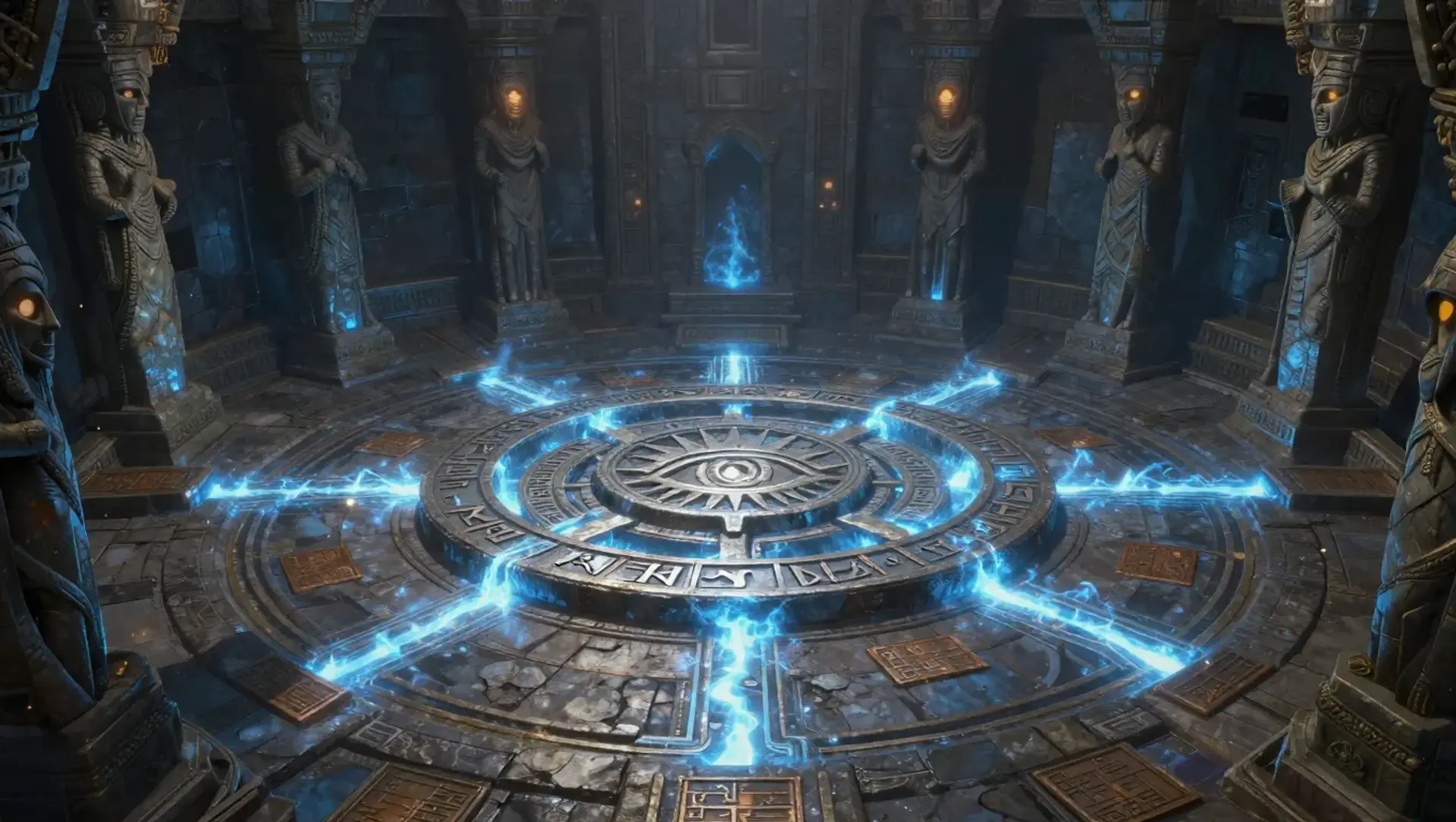 The Threefold Ward of the Sunken Archive - AI-generated fantasy Puzzle