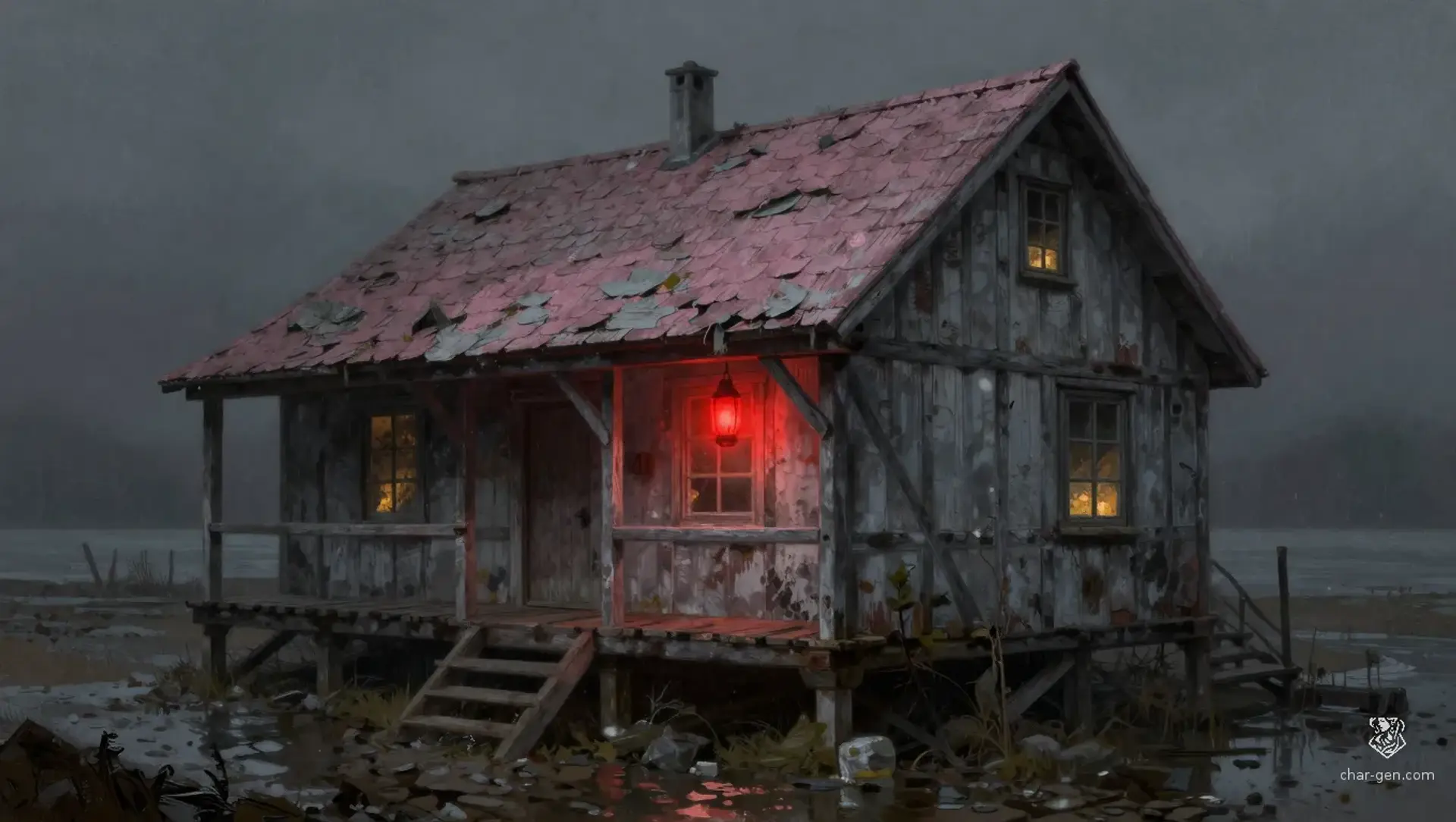 The Red Shingle - AI-generated fantasy Building