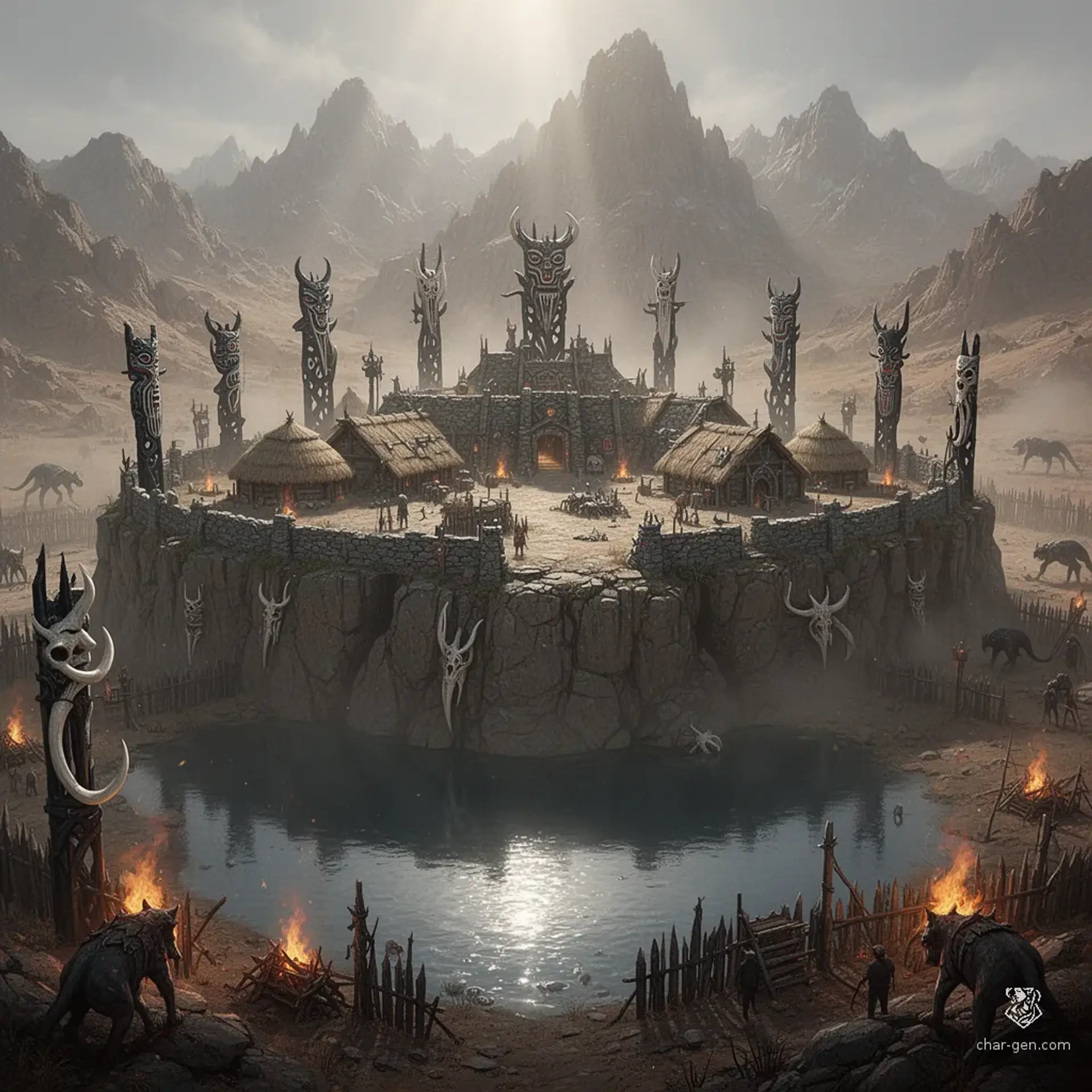 Khor-Valen - AI-generated fantasy Settlement