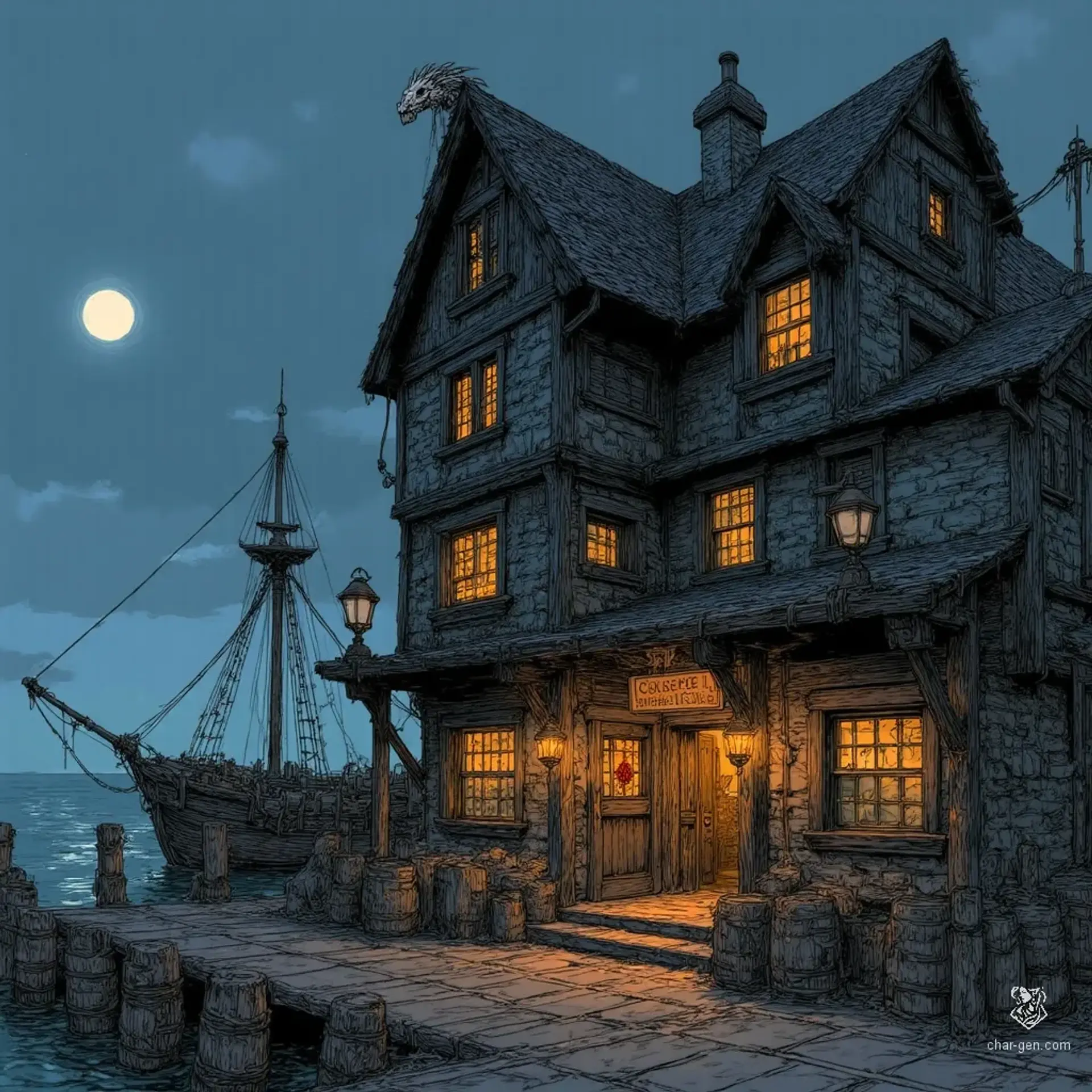The Black Dragon - AI-generated fantasy Tavern