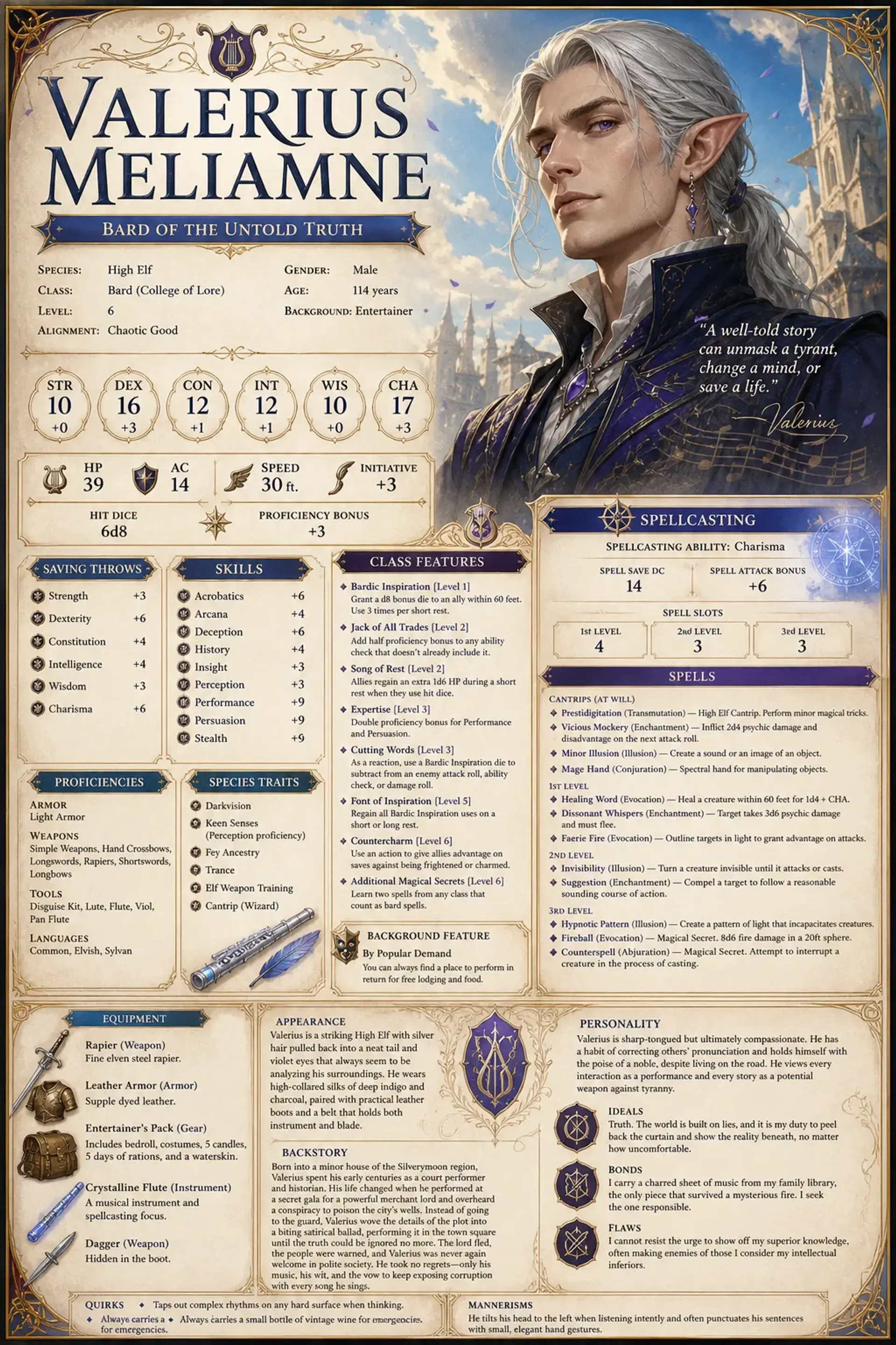 Character Sheet