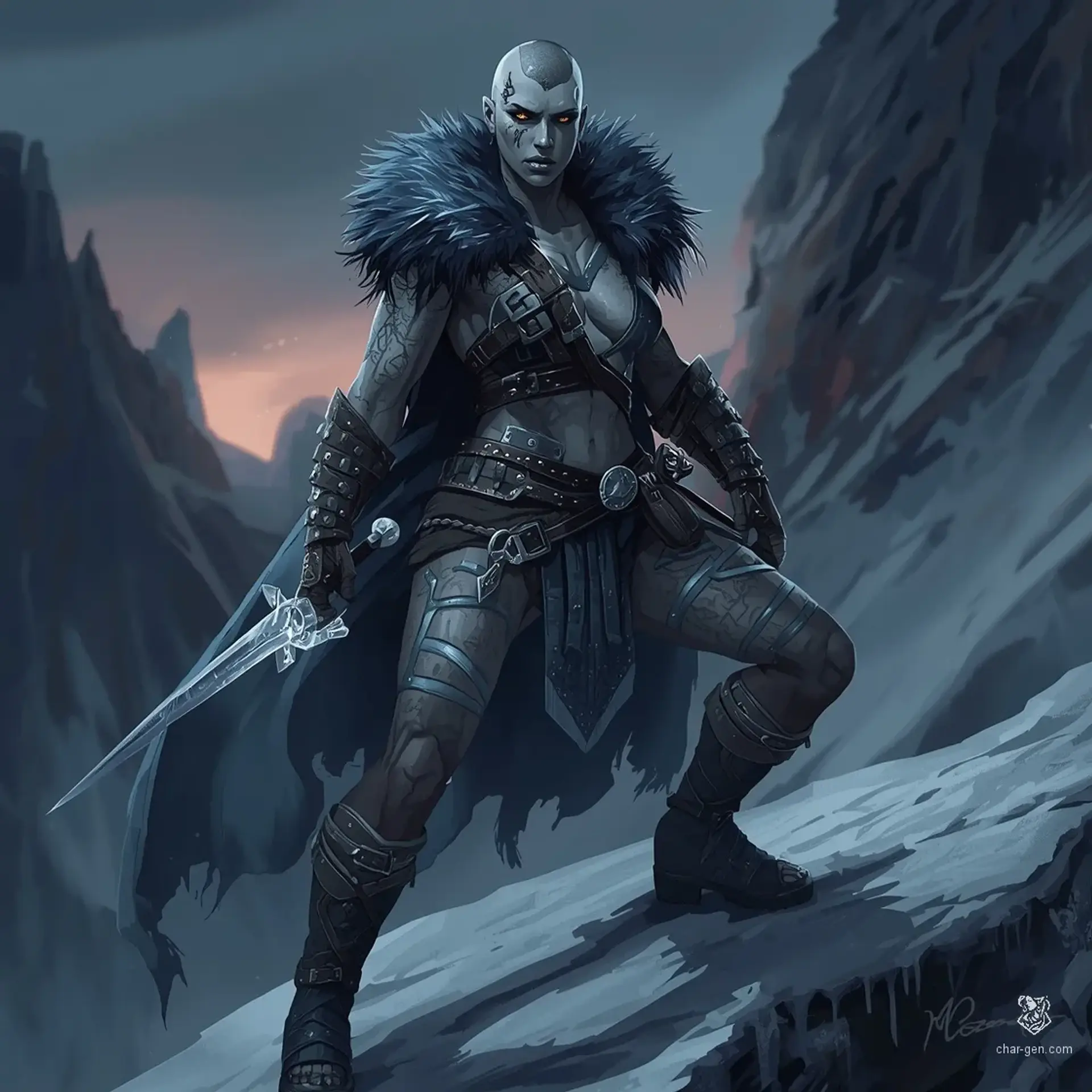 Thuli Mountain-Ghost Vanu-Akal - AI-generated fantasy NPC