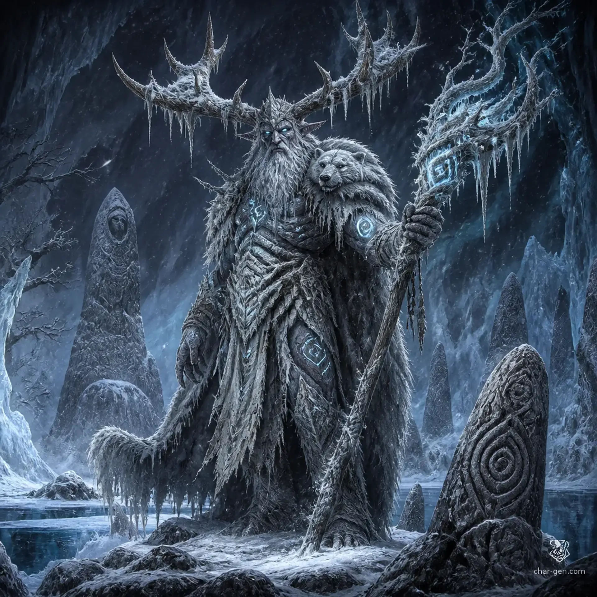 Frostbough Archdruid - AI-generated fantasy Monster
