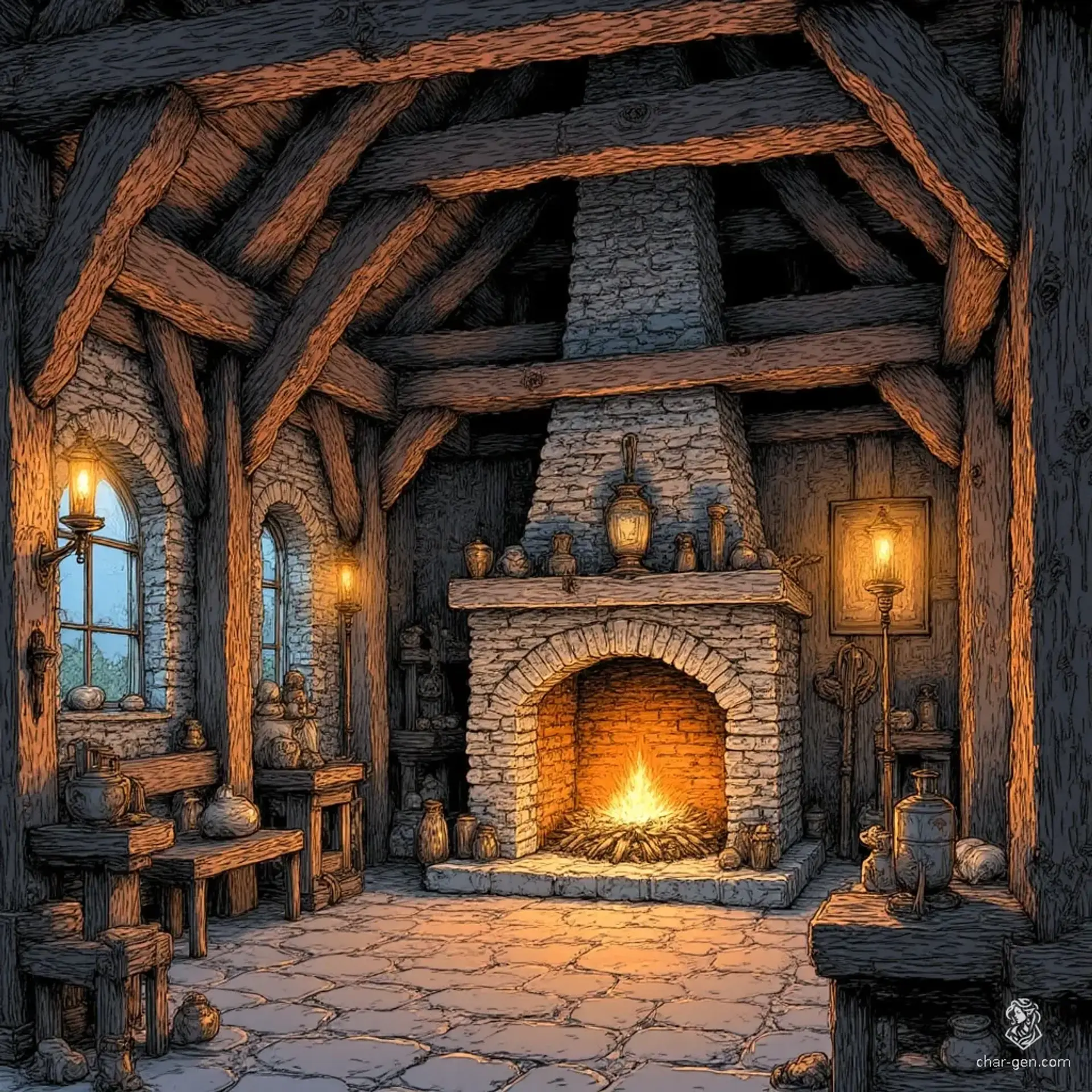 The Hearthstone Haven - AI-generated fantasy Tavern